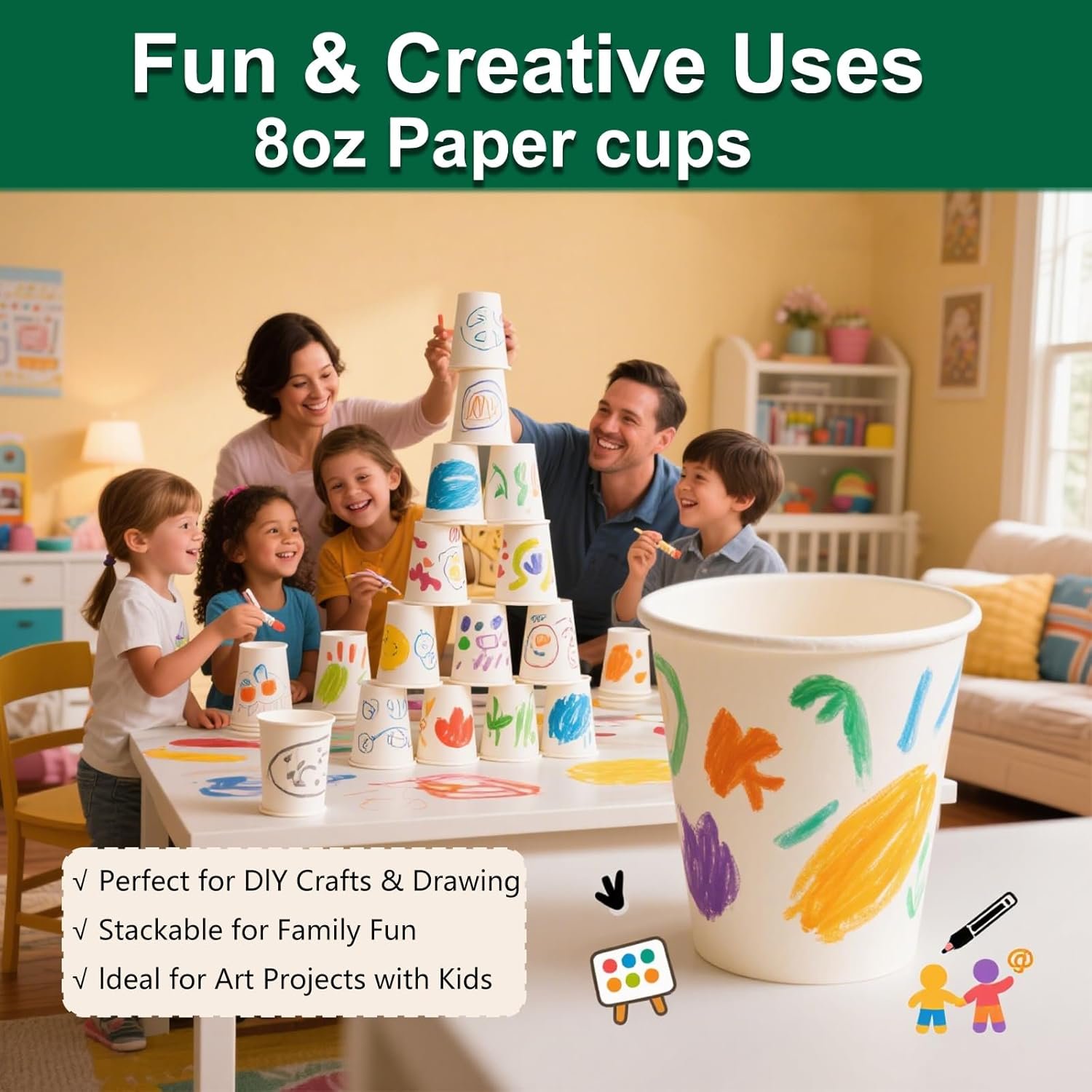 Wholesale 100 Pack 8 oz Food-Grade Leak-Proof Disposable White Paper Coffee Cups for Hot Cold Drinks Office Party Picnic Travel Events Manufacturer