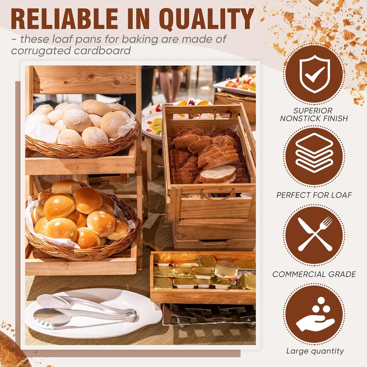 Wholesale 50Pcs 7.8x2.56in 1Lb Paper Loaf Pans with Lids Disposable Bakery Baking Supplies for Bread Small Meatloaf Sweets Manufacturer