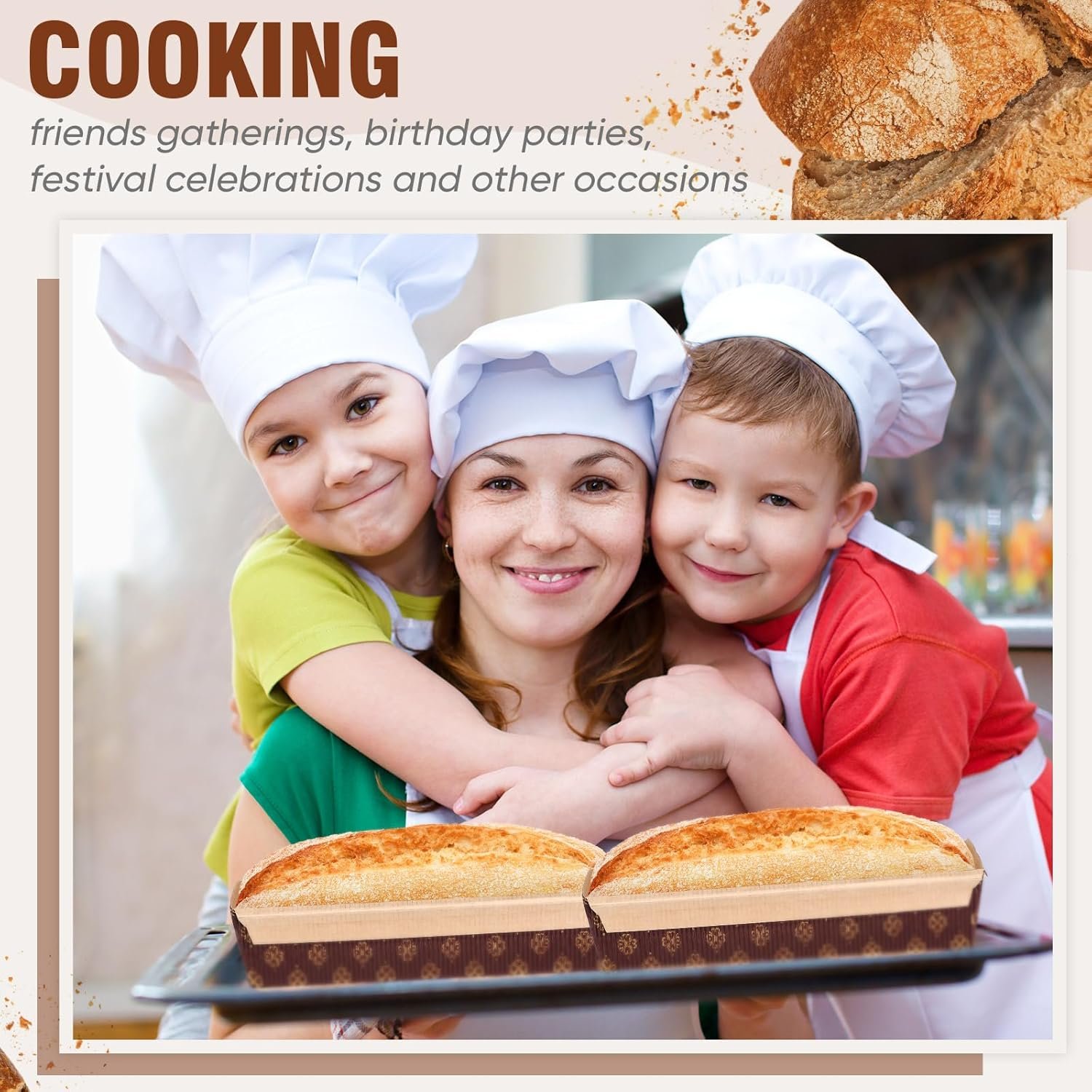 Wholesale 50Pcs 7.8x2.56in 1Lb Paper Loaf Pans with Lids Disposable Bakery Baking Supplies for Bread Small Meatloaf Sweets Manufacturer