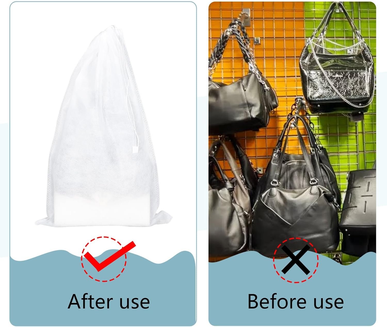 Wholesale 10 Pack Breathable Non-Woven Dust Bags for Handbags 12.6x18.9 Inch Drawstring Purse Storage Covers Manufacturer