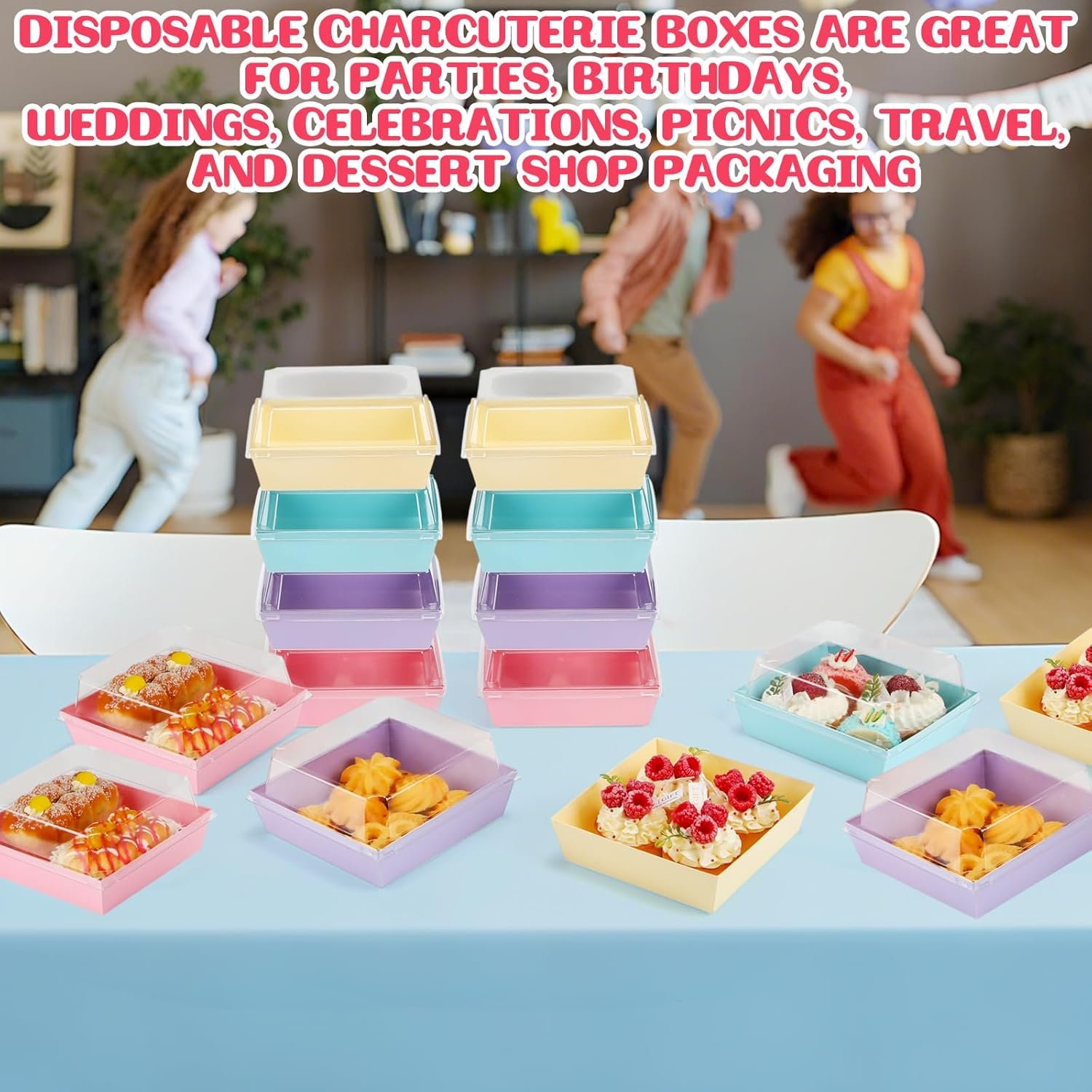 Wholesale 200 Pcs 5 Inch Small Charcuterie Boxes with Clear Lids Paper Bakery Containers for Cake Slices Desserts Cookies Sandwiches Mini Cakes Strawberries Manufacturer Wholesale 200 Pcs 5 Inch Small Charcuterie Boxes with Clear Lids Paper Bakery Containers for Cake Slices Desserts Cookies Sandwiches Mini Cakes Strawberries Manufacturer