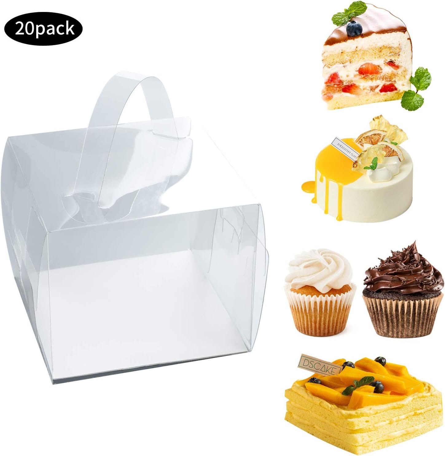 Wholesale 6x6x5 Inch Transparent Bakery Boxes 20 Pcs Clear Cake Boxes for Chocolate Donut Treats Party Wedding Graduation Gifts Manufacturer Wholesale 6x6x5 Inch Transparent Bakery Boxes 20 Pcs Clear Cake Boxes for Chocolate Donut Treats Party Wedding Graduation Gifts Manufacturer