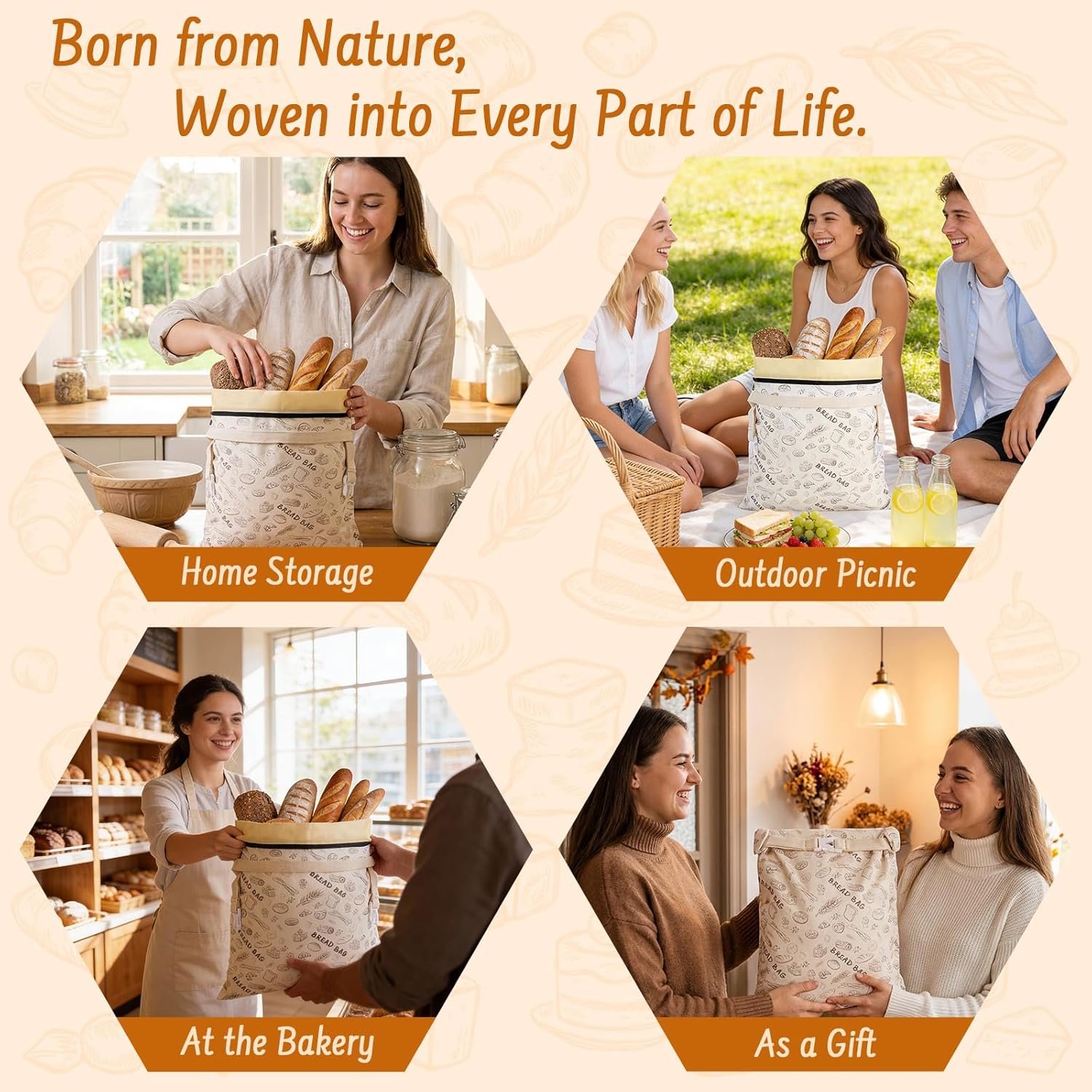 Wholesale 2-Pack Reusable Beeswax Bread Bags for Sourdough and Homemade Bread 16.5 x 13 Inch Food Storage Manufacturer