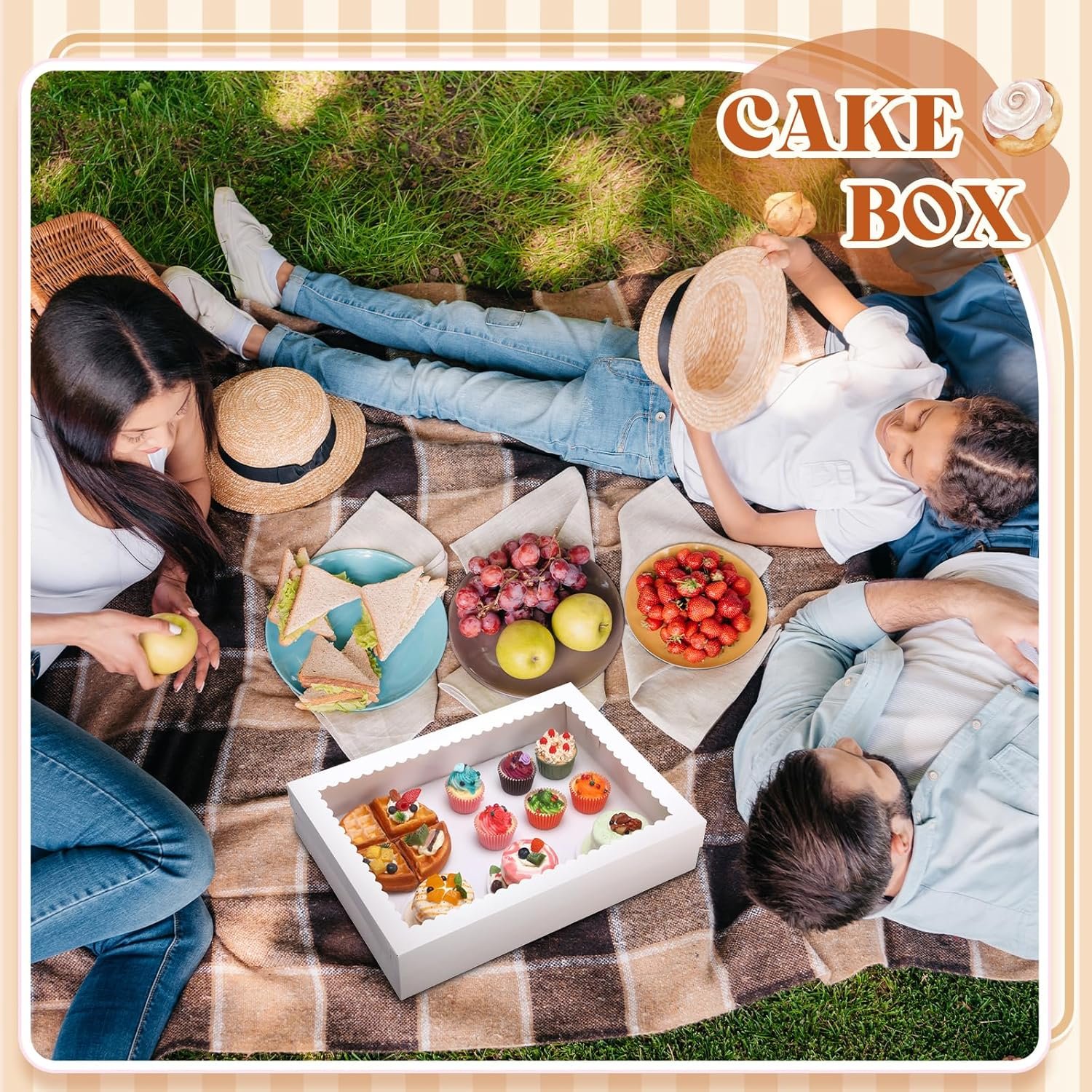 Wholesale 10 Pcs 19x14x4 Inch Half Sheet Cake Boxes with 5 Pcs Cake Boards for Bakery Pastry Cupcakes Donuts Cookies Pie Packaging Manufacturer