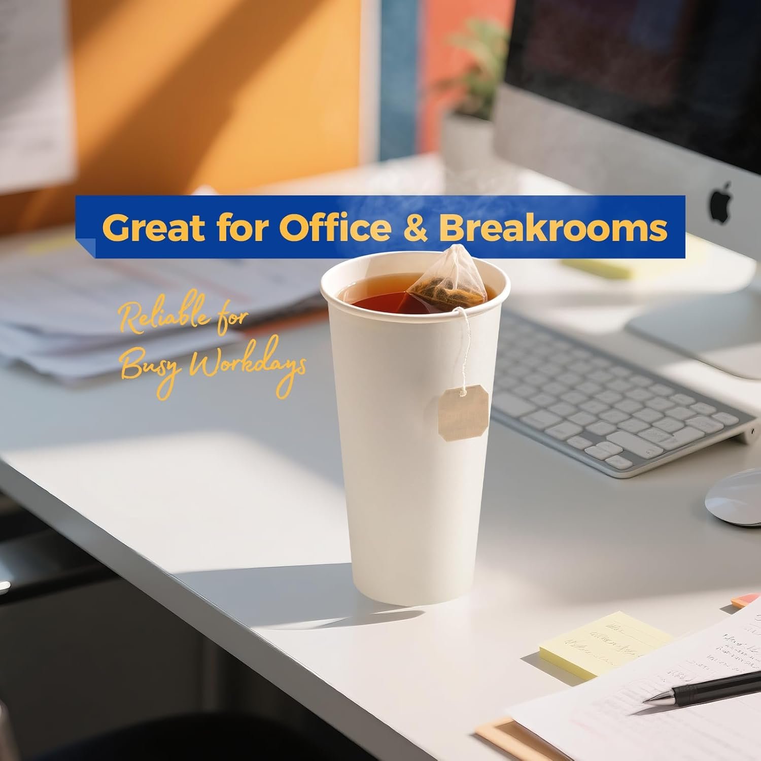 Wholesale 100 Pack 20 oz Disposable Paper Coffee Cups Premium Durable Thickened White Hot Cups for Hot Cold Beverages Bulk for Party Office Business Cafes Bistros Daily Use Manufacturer