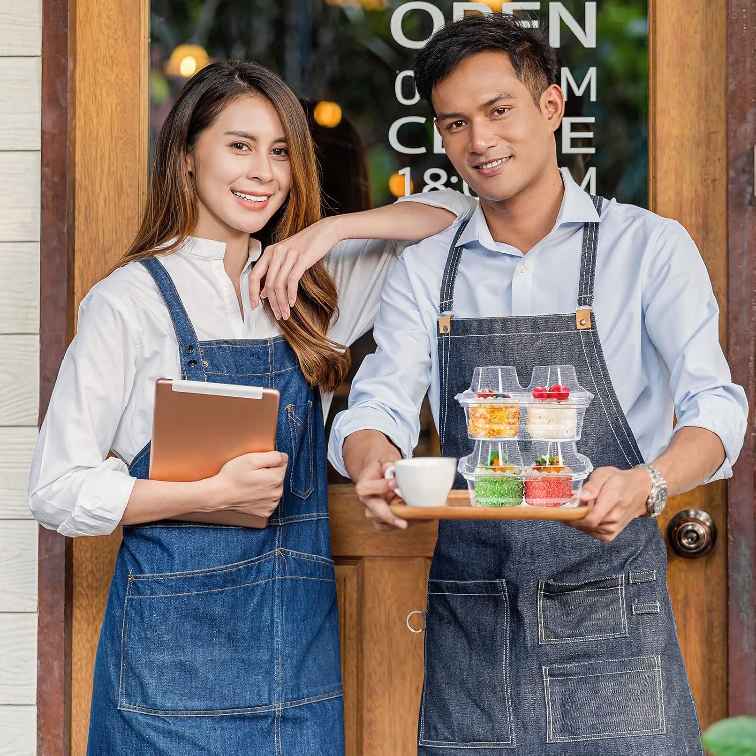 Wholesale 100 Pcs 2 Compartment Disposable Deep Plastic Cupcake Containers with Stackable Clear Lids for Muffins Pies Weddings Birthday Parties Manufacturer