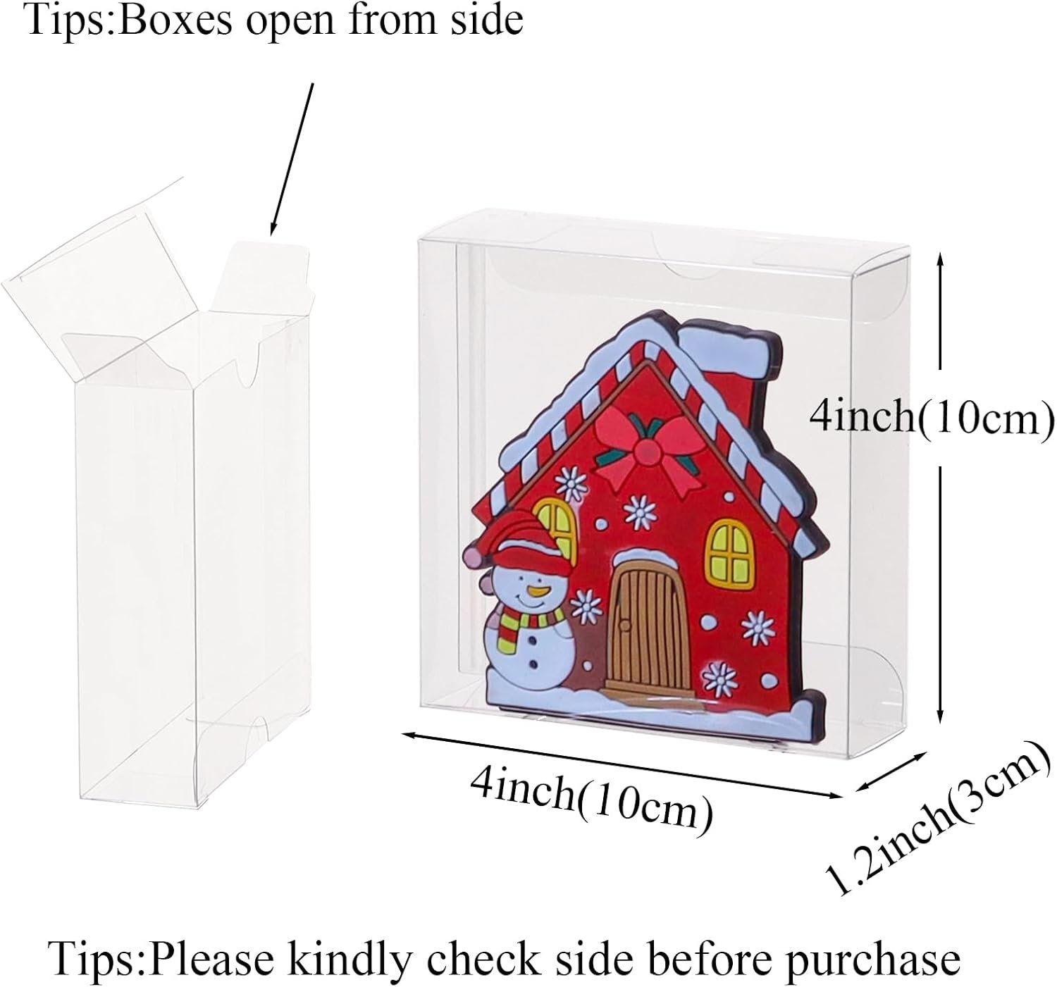 Wholesale 100Pcs Clear Plastic Single Treat Boxes with Full Window 4x4x1.2inch for Macarons Donuts Parties Holidays Manufacturer