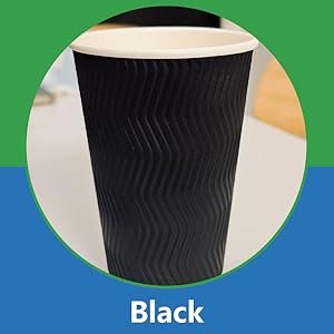Wholesale 120 Pack 16 oz Disposable Insulated Ripple Wall Paper Coffee Cups for Hot Chocolate Cocoa and Hot Cold Beverages Black Manufacturer