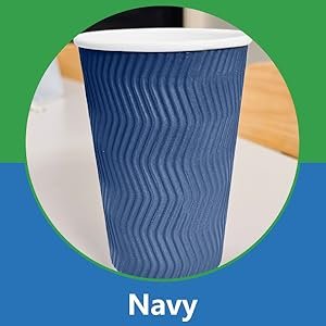 Wholesale 120 Pack 16 oz Disposable Insulated Ripple Wall Paper Coffee Cups for Hot Chocolate Cocoa and Hot Cold Beverages Black Manufacturer