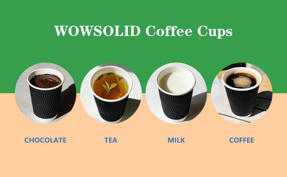 Wholesale 120 Pack 16 oz Disposable Insulated Ripple Wall Paper Coffee Cups for Hot Chocolate Cocoa and Hot Cold Beverages Black Manufacturer