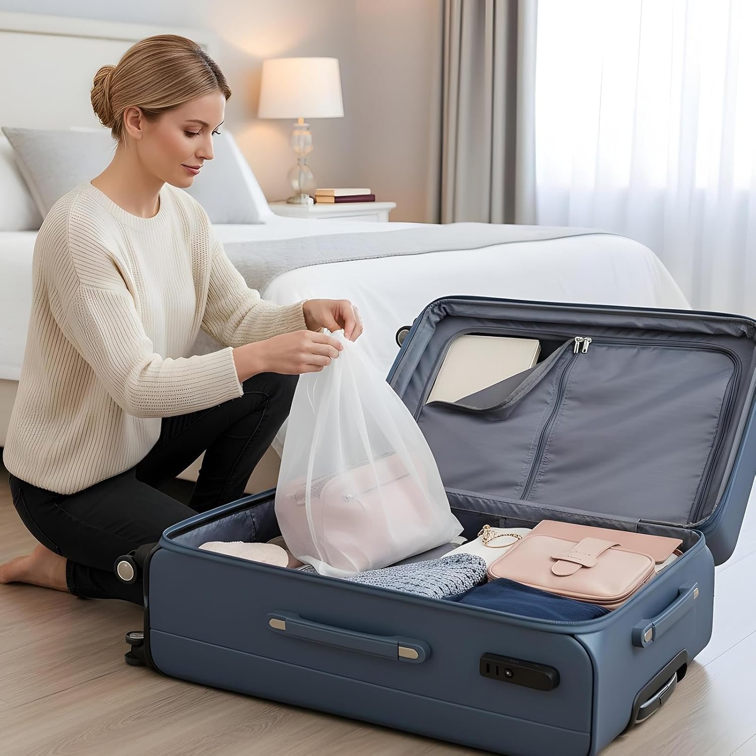 Wholesale 120 Pcs Breathable Non-Woven Fabric Dust Proof Storage Bags with Drawstring for Handbags Purses Shoes and Travel Organizer 19.7x15.7 Inch White Manufacturer