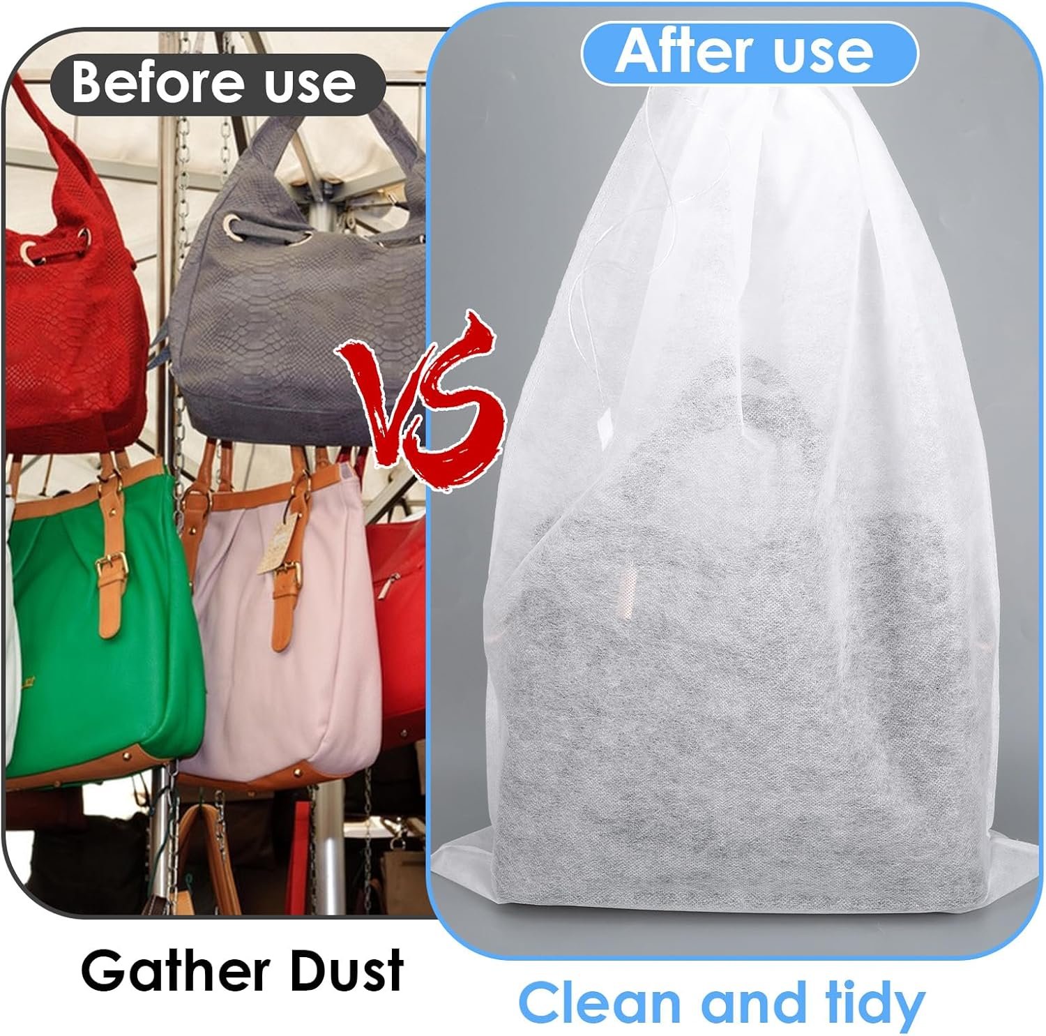 Wholesale 120 Pcs Breathable Non-Woven Fabric Dust Proof Storage Bags with Drawstring for Handbags Purses Shoes and Travel Organizer 19.7x15.7 Inch White Manufacturer