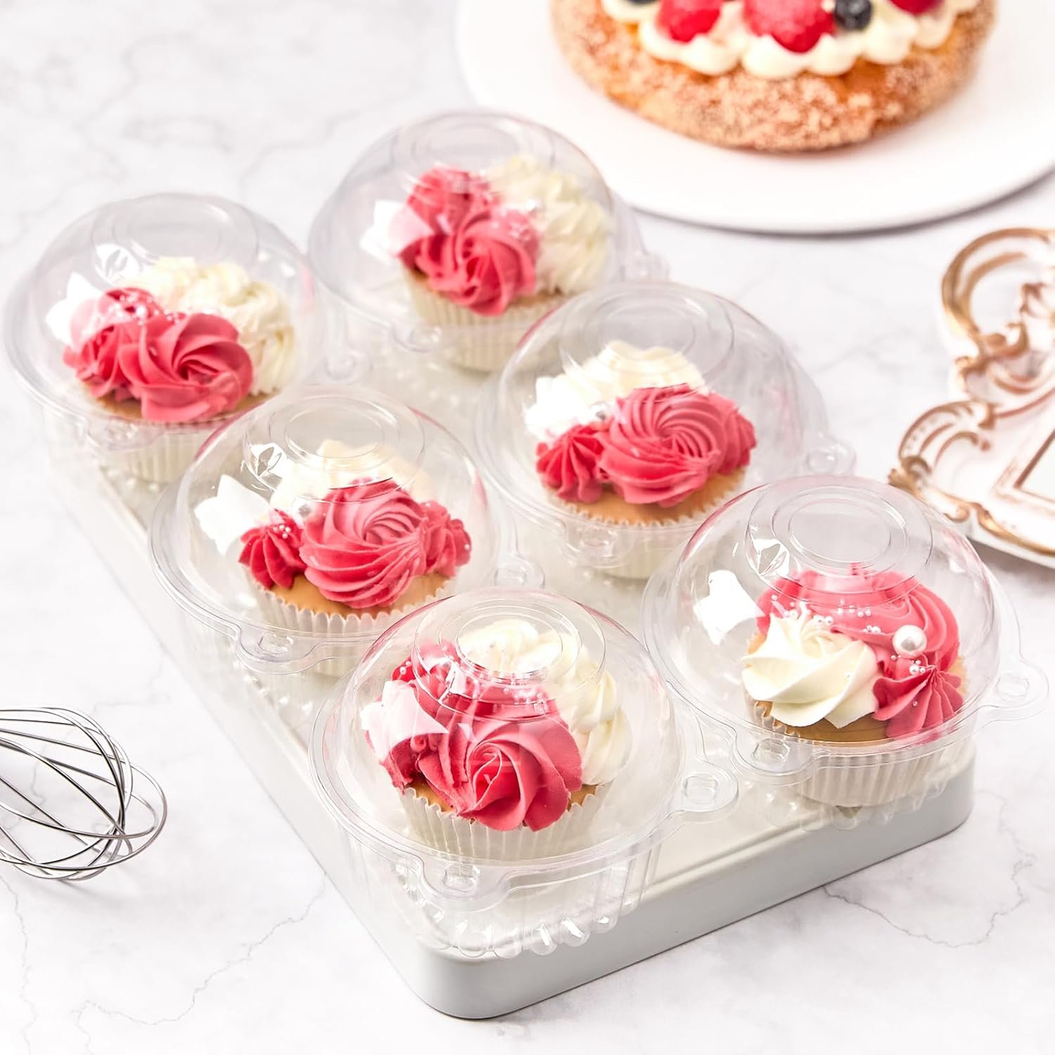 Wholesale 100 Pack Clear Plastic Individual Cupcake Containers with Dome Lids for Cupcakes Hot Cocoa Bombs Muffins Pastries Manufacturer