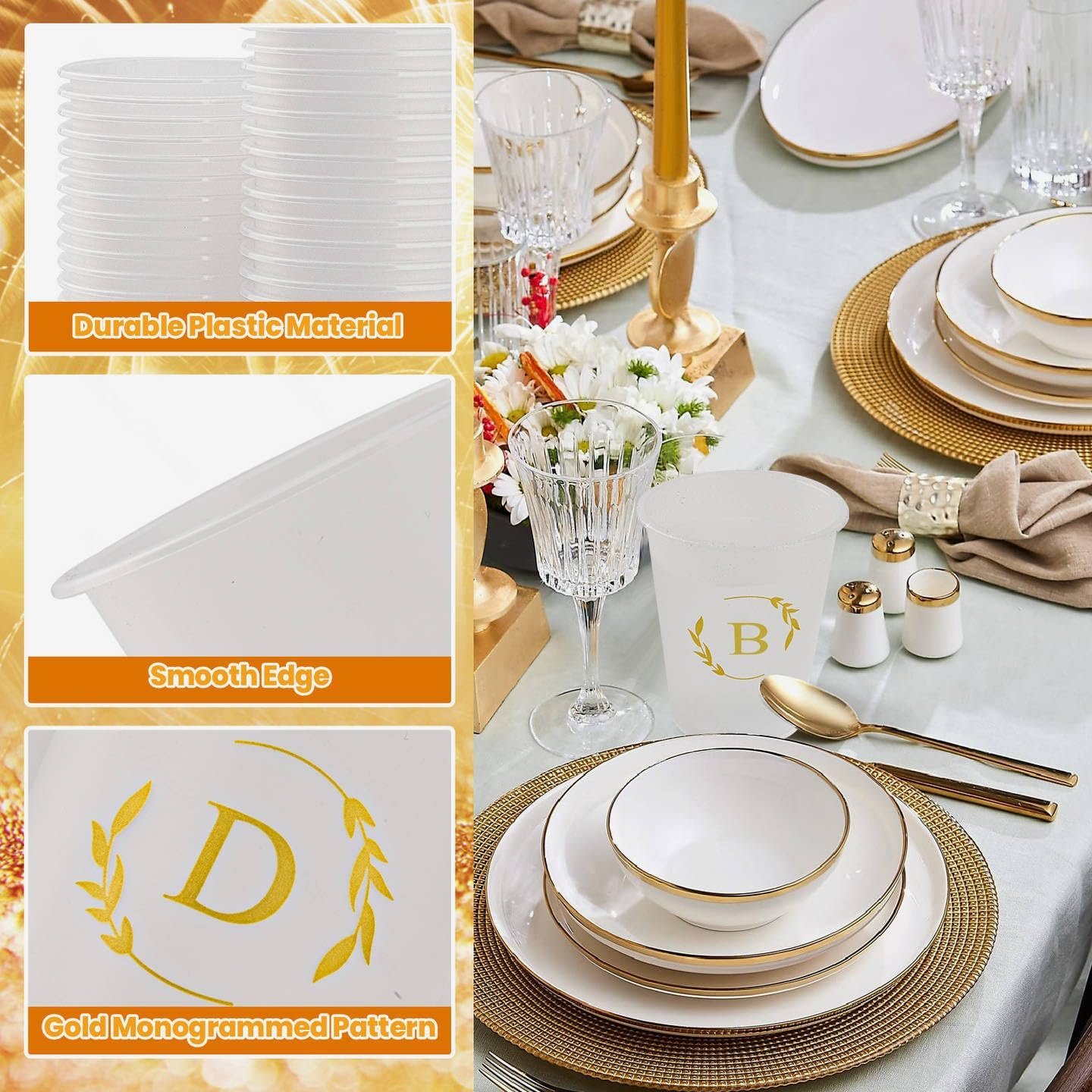 Wholesale 100 Monogrammed Disposable Plastic Cups 12 oz Personalized Initial Letter B for Weddings Baby Showers Birthdays Manufacturer