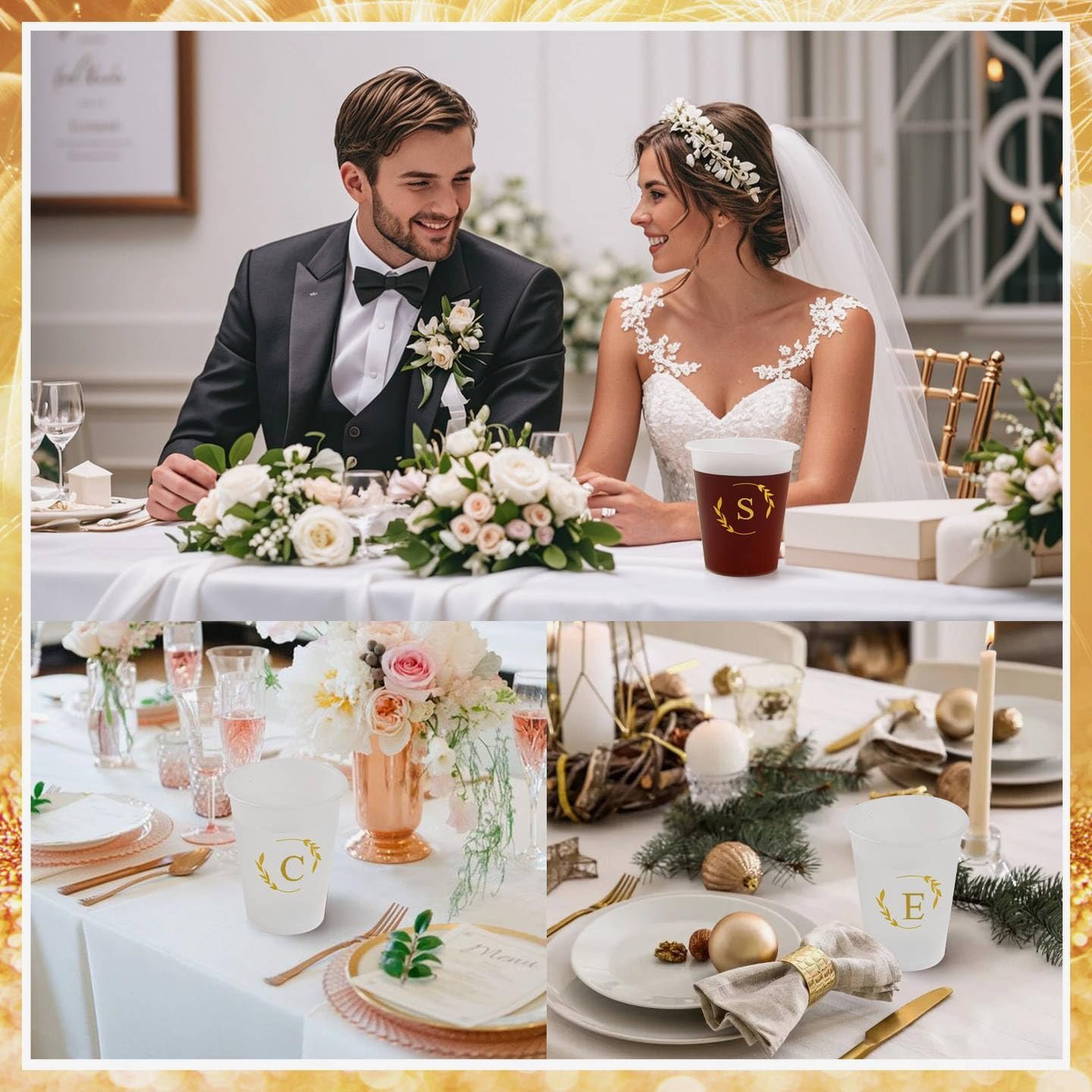 Wholesale 100 Monogrammed Disposable Plastic Cups 12 oz Personalized Initial Letter B for Weddings Baby Showers Birthdays Manufacturer