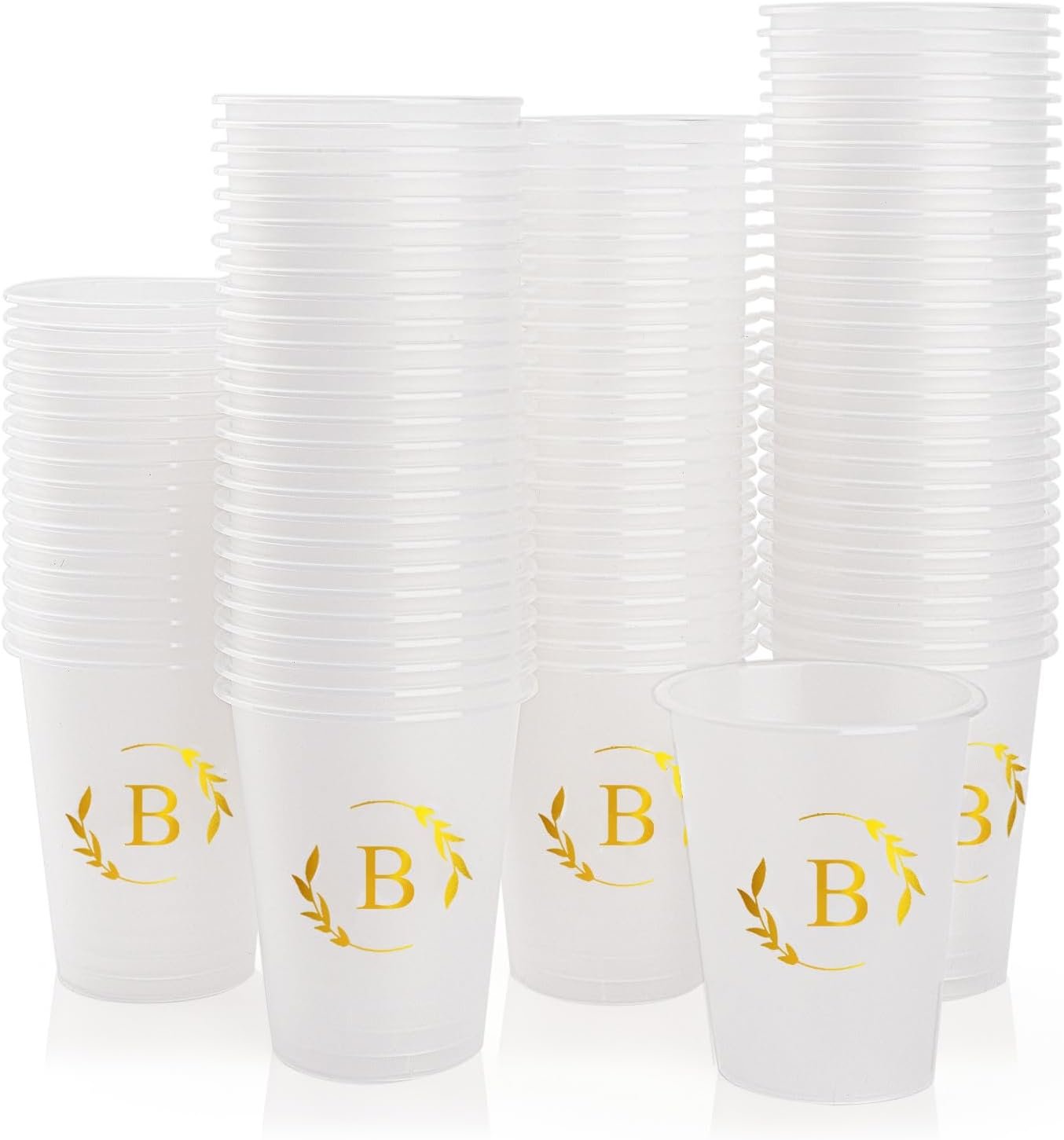 Wholesale 100 Monogrammed Disposable Plastic Cups 12 oz Personalized Initial Letter B for Weddings Baby Showers Birthdays Manufacturer