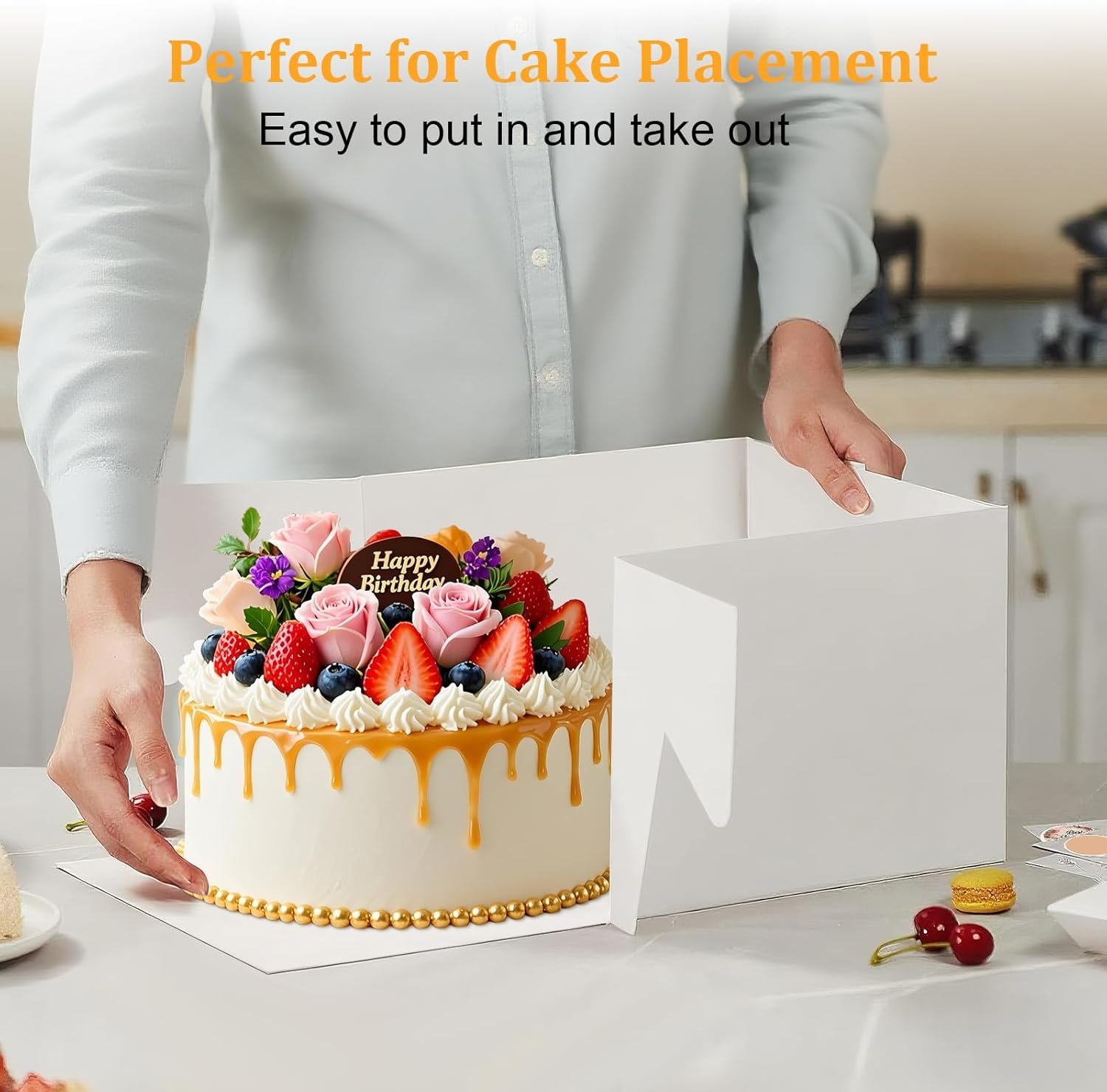 Wholesale 15 PCS 10 Inch Cake Boxes 10x10x8 Tall with Window White Bakery Boxes for Birthday Wedding Party Business Cajas Para Pasteles Manufacturer Wholesale 15 PCS 10 Inch Cake Boxes 10x10x8 Tall with Window White Bakery Boxes for Birthday Wedding Party Business Cajas Para Pasteles Manufacturer