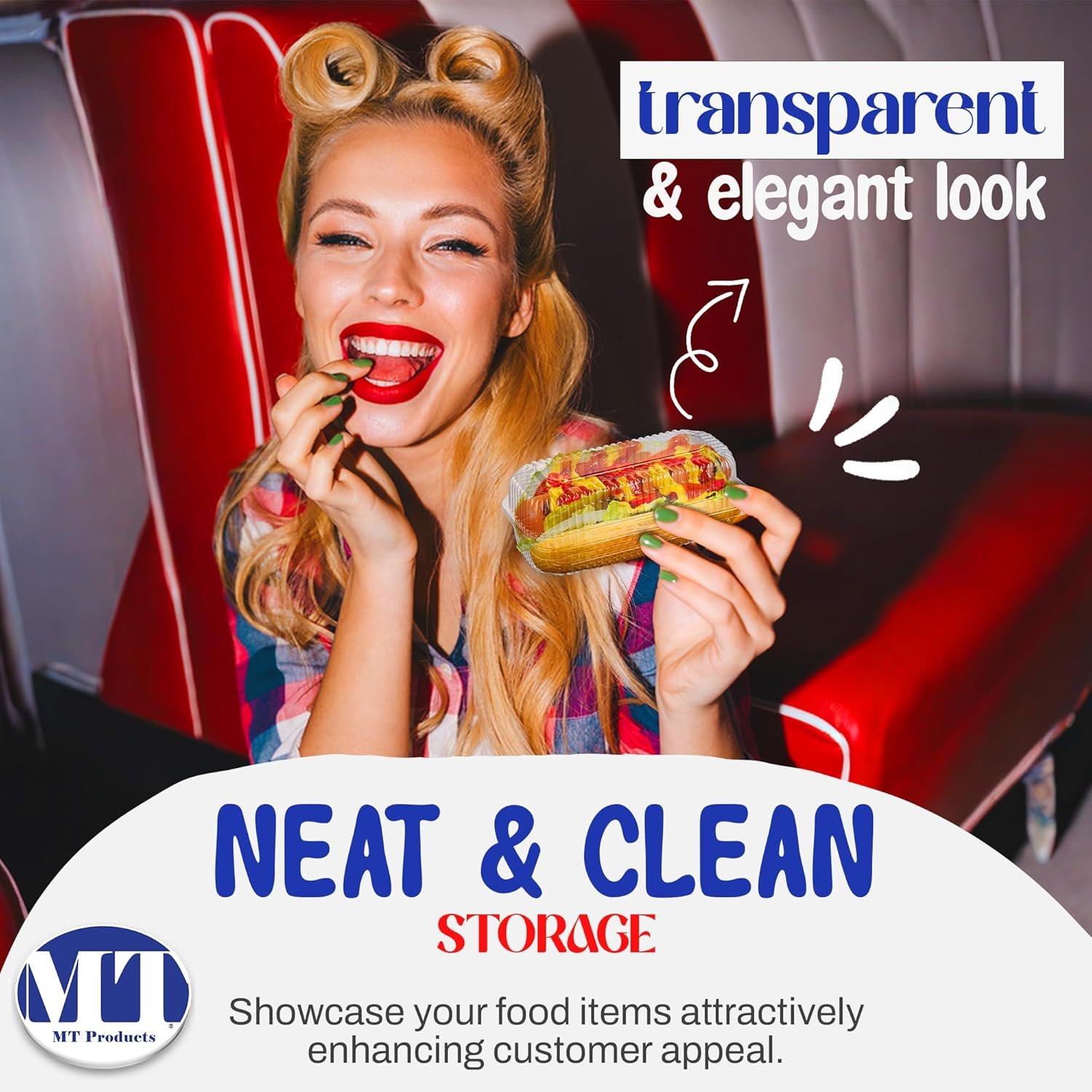 Wholesale Plastic Hinged Lid Take Out Containers 6.5