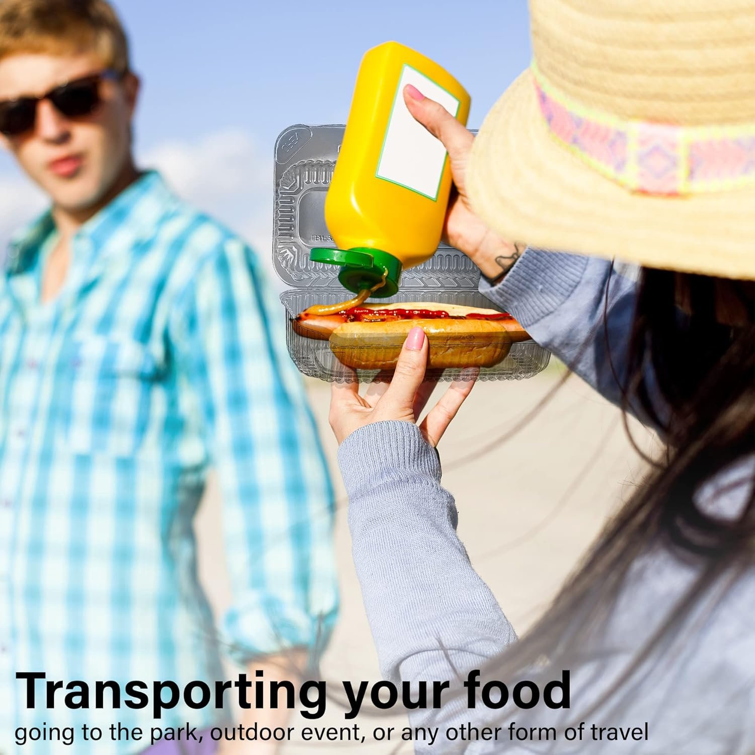 Wholesale Plastic Hinged Lid Take Out Containers 6.5