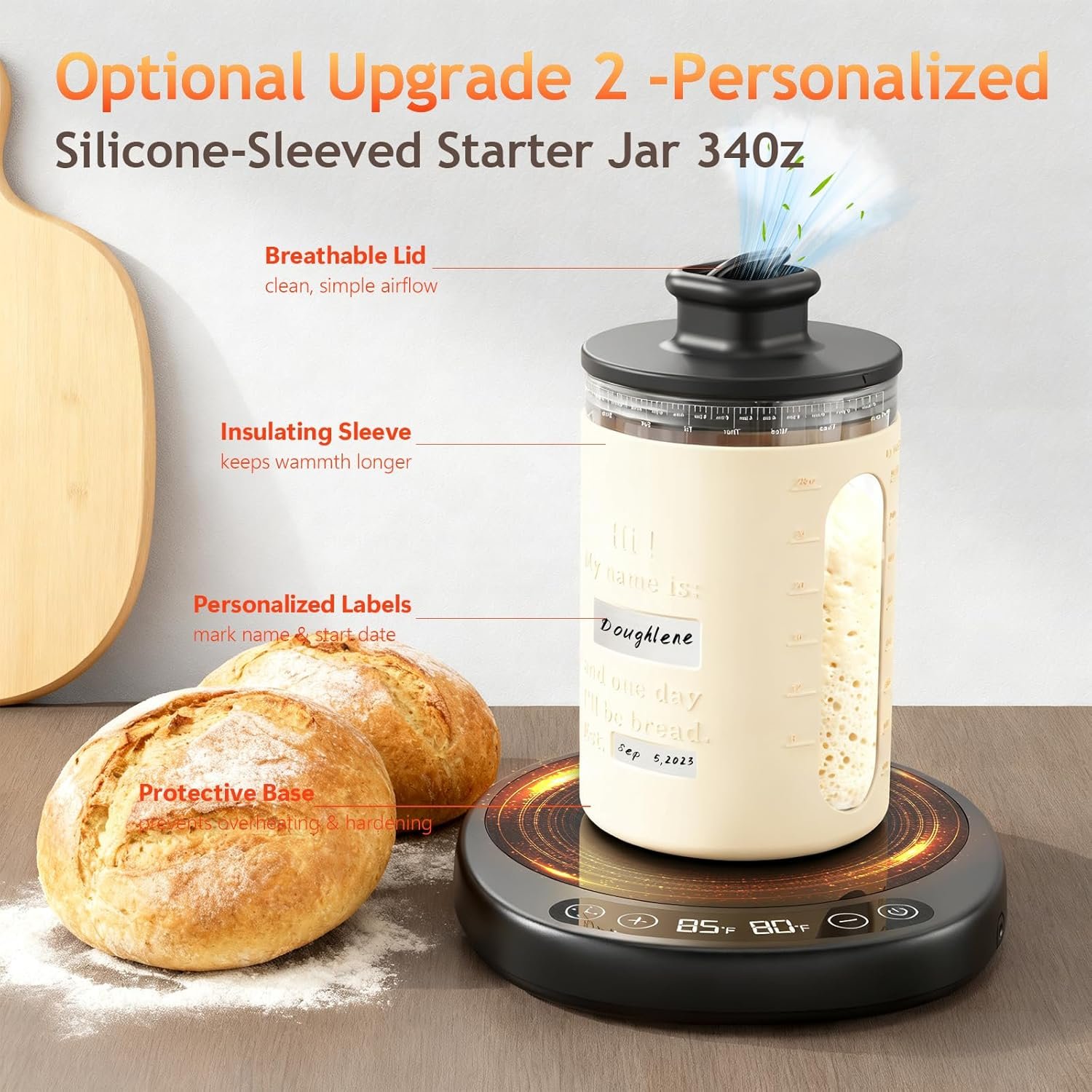 Wholesale Larger 2-in-1 Sourdough Starter Warmer Pro 2026 Upgrade Heating Plate Dough Temp Probe 1°F Control 70–110°F 24H Timer Real-Time Monitoring for Beginner Bakers Black Manufacturer Wholesale Larger 2-in-1 Sourdough Starter Warmer Pro 2026 Upgrade Heating Plate Dough Temp Probe 1°F Control 70–110°F 24H Timer Real-Time Monitoring for Beginner Bakers Black Manufacturer