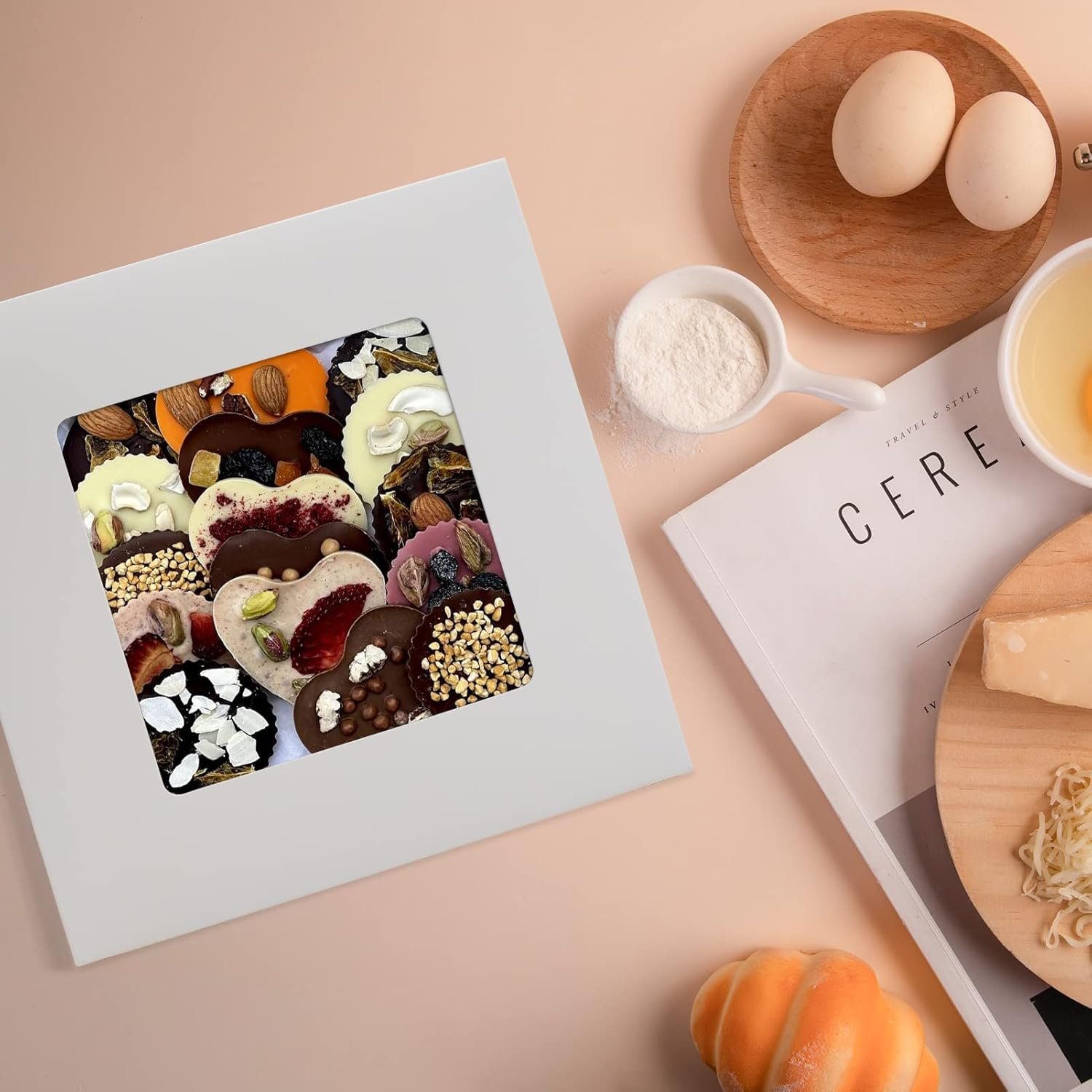 Wholesale 10pcs 8x8x5 Inches White Cake Boxes with Windows for Pastries Cupcakes Cookies Pie Muffins Donuts Manufacturer