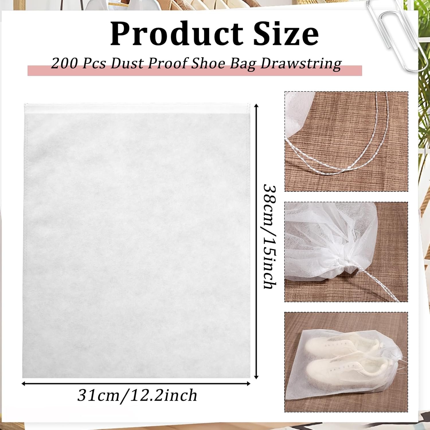 Wholesale 200 Pcs Drawstring Dust Proof Bags for Shoes Purses Handbags Non-Woven Fabric Storage Covers for Packing Travel Home Closet Organizer 12.2 x 15 Inch Manufacturer Wholesale 200 Pcs Drawstring Dust Proof Bags for Shoes Purses Handbags Non-Woven Fabric Storage Covers for Packing Travel Home Closet Organizer 12.2 x 15 Inch Manufacturer