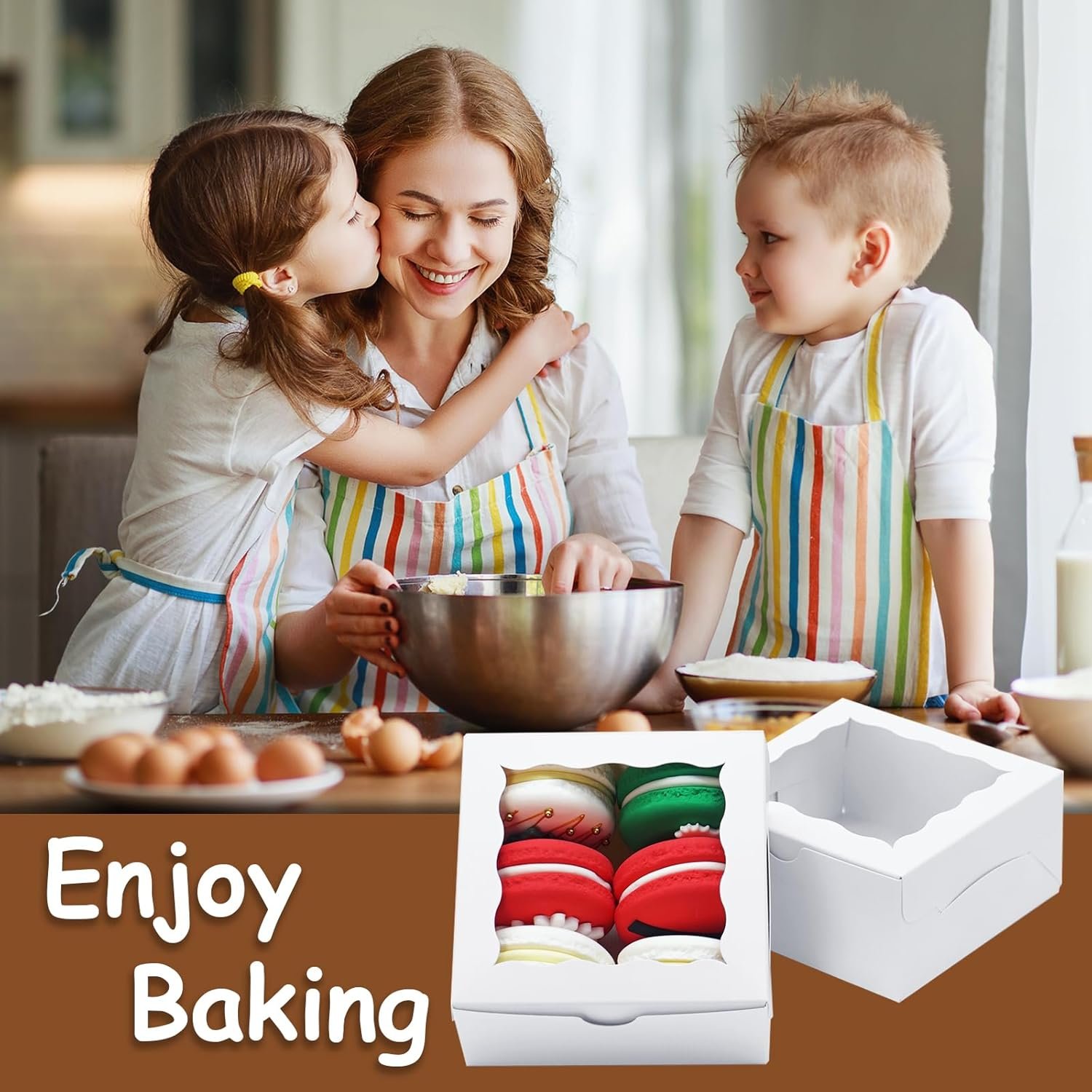 Wholesale 40 Pack 4x4x2 Inch Bakery Cookie Boxes with Window for Treats Chocolate Covered Strawberries Christmas Valentine's Mother's Day Manufacturer