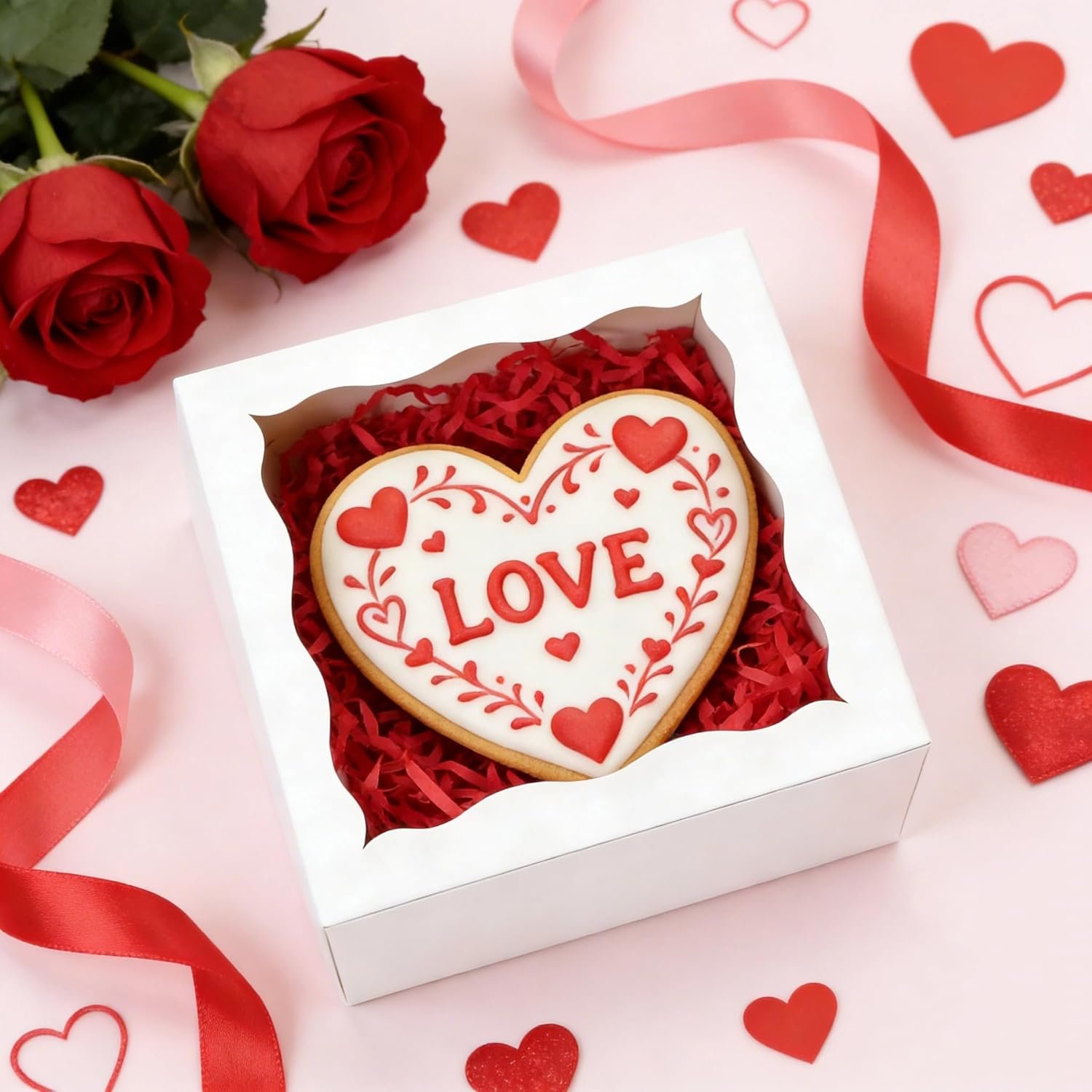 Wholesale 40 Pack 4x4x2 Inch Bakery Cookie Boxes with Window for Treats Chocolate Covered Strawberries Christmas Valentine's Mother's Day Manufacturer