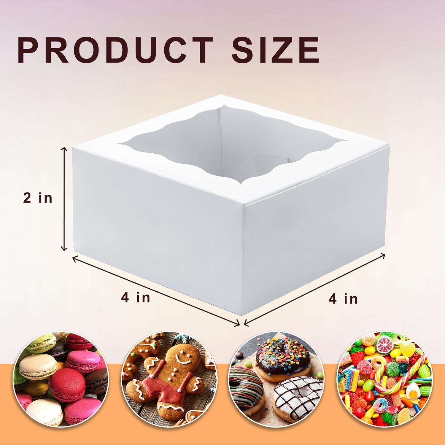 Wholesale 40 Pack 4x4x2 Inch Bakery Cookie Boxes with Window for Treats Chocolate Covered Strawberries Christmas Valentine's Mother's Day Manufacturer