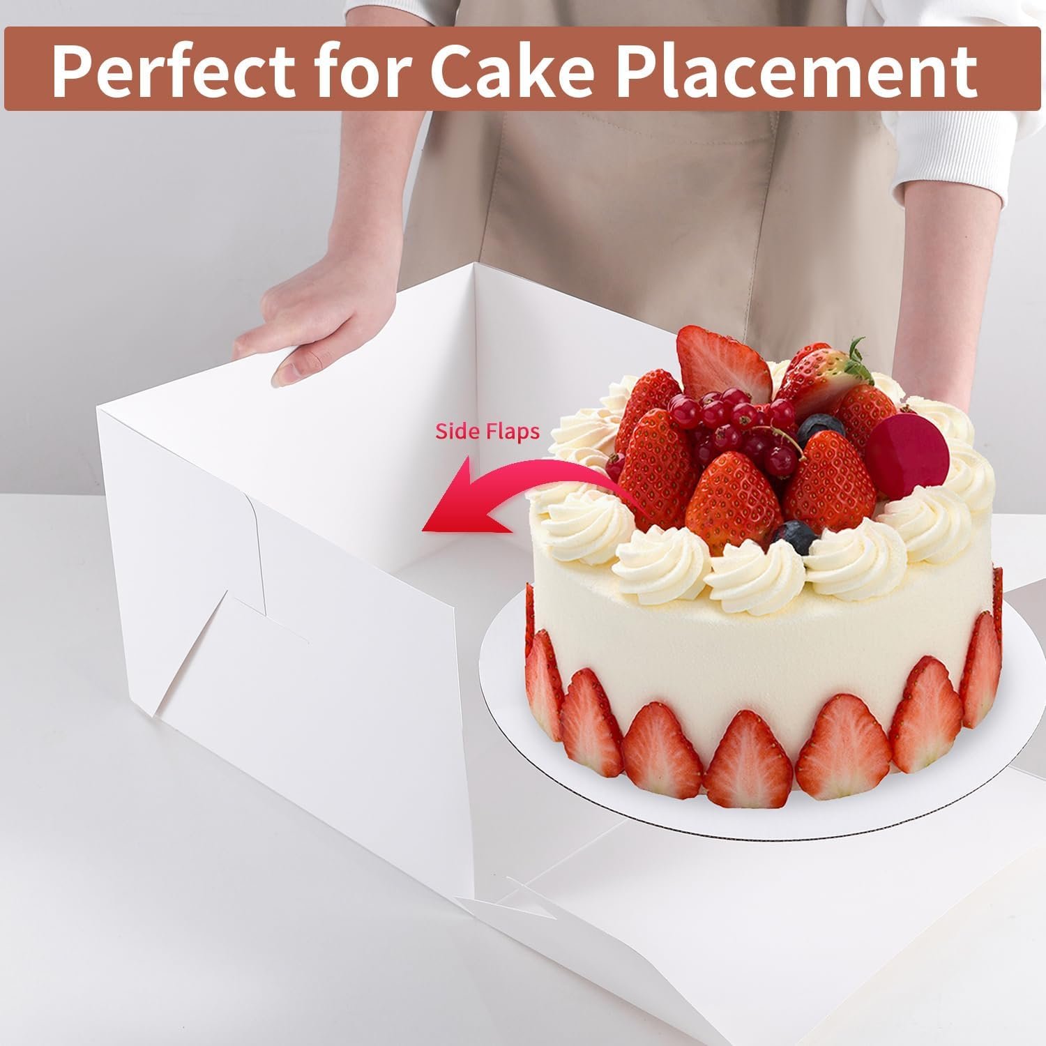 Wholesale 12x12x8 Inch Cake Boxes 16pcs Set with 8 White Bakery Boxes with Window and 8 Boards for 12 Inch Cakes Disposable Pie Boxes Manufacturer