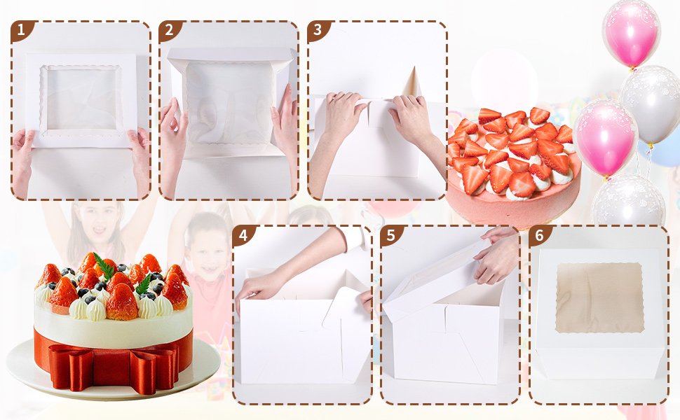 Wholesale 12x12x8 Inch Cake Boxes 16pcs Set with 8 White Bakery Boxes with Window and 8 Boards for 12 Inch Cakes Disposable Pie Boxes Manufacturer
