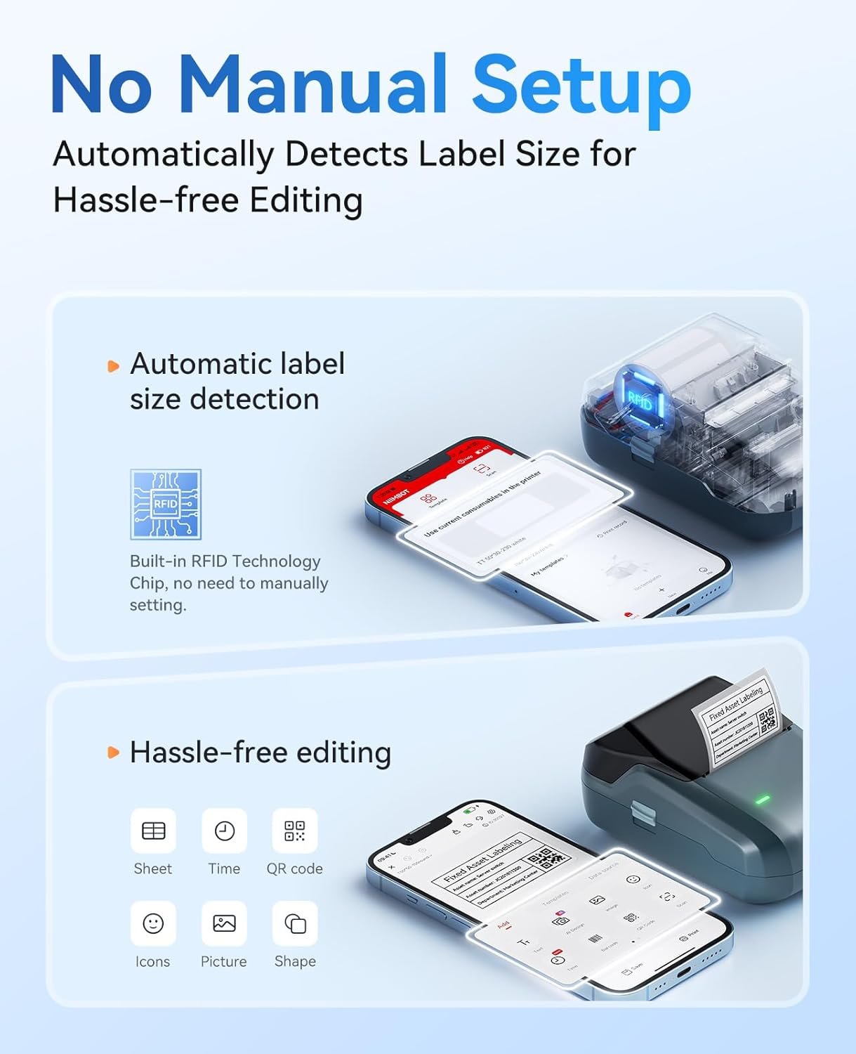 OEM Thermal Label Maker Machine Easy to Use for Office Home Business with 1 Roll White Label Blue Manufacturer OEM Thermal Label Maker Machine Easy to Use for Office Home Business with 1 Roll White Label Blue Manufacturer