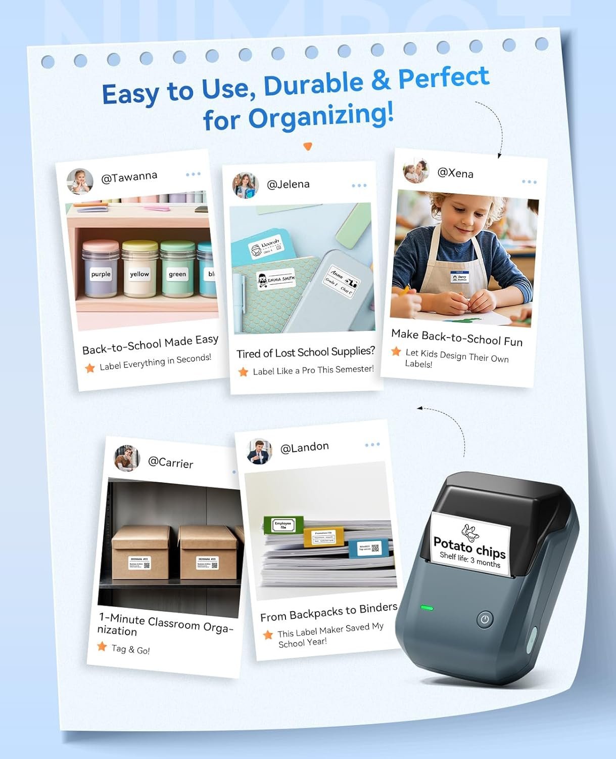 OEM Thermal Label Maker Machine Easy to Use for Office Home Business with 1 Roll White Label Blue Manufacturer OEM Thermal Label Maker Machine Easy to Use for Office Home Business with 1 Roll White Label Blue Manufacturer