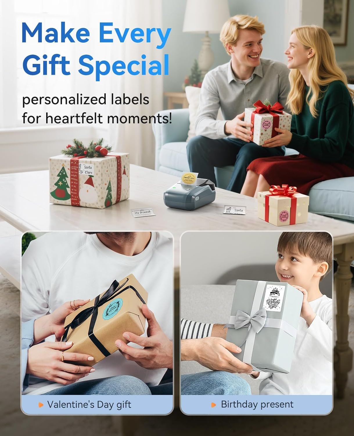 OEM Thermal Label Maker Machine Easy to Use for Office Home Business with 1 Roll White Label Blue Manufacturer OEM Thermal Label Maker Machine Easy to Use for Office Home Business with 1 Roll White Label Blue Manufacturer