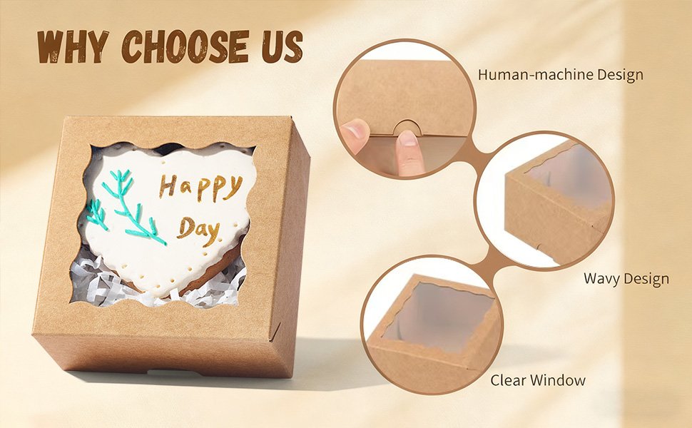 Wholesale 3x3x1.5 Inches 50PCS Small Gift Boxes with Window for Cookies Chocolate Truffles Chocolate Covered Strawberries Homemade Soap Factory Wholesale 3x3x1.5 Inches 50PCS Small Gift Boxes with Window for Cookies Chocolate Truffles Chocolate Covered Strawberries Homemade Soap Factory