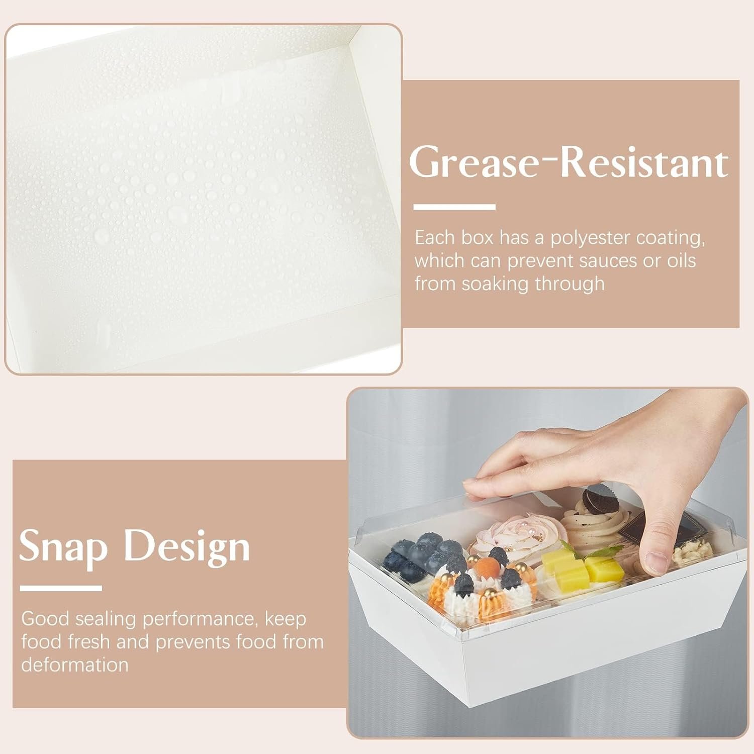 Wholesale 8 x 6 Inch Paper Charcuterie Boxes with Clear Lids 20 Pack Large Disposable Take Out Bakery Boxes To Go Containers for Cake Slices Cupcakes Sandwiches Cookies Cocoa Bombs Salads White Manufacturer Wholesale 8 x 6 Inch Paper Charcuterie Boxes with Clear Lids 20 Pack Large Disposable Take Out Bakery Boxes To Go Containers for Cake Slices Cupcakes Sandwiches Cookies Cocoa Bombs Salads White Manufacturer