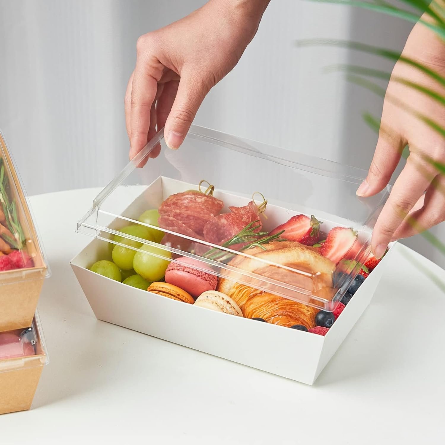 Wholesale 8 x 6 Inch Paper Charcuterie Boxes with Clear Lids 20 Pack Large Disposable Take Out Bakery Boxes To Go Containers for Cake Slices Cupcakes Sandwiches Cookies Cocoa Bombs Salads White Manufacturer Wholesale 8 x 6 Inch Paper Charcuterie Boxes with Clear Lids 20 Pack Large Disposable Take Out Bakery Boxes To Go Containers for Cake Slices Cupcakes Sandwiches Cookies Cocoa Bombs Salads White Manufacturer