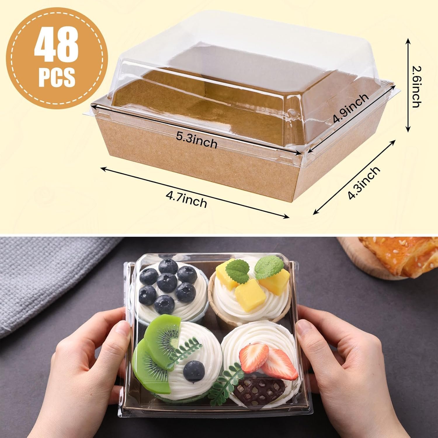 Wholesale 48PCS Charcuterie Boxes with Clear Lids 5.3