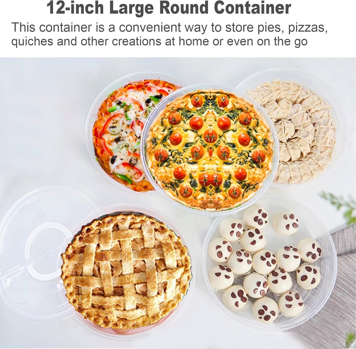 Wholesale 12-Inch 2-Pack Reusable 2-Compartment Food Storage Container with Lid and Handle Round Pie Carrier for Pizza Slices Leftovers Cake Cheesecake Tortilla Pastry Manufacturer Wholesale 12-Inch 2-Pack Reusable 2-Compartment Food Storage Container with Lid and Handle Round Pie Carrier for Pizza Slices Leftovers Cake Cheesecake Tortilla Pastry Manufacturer