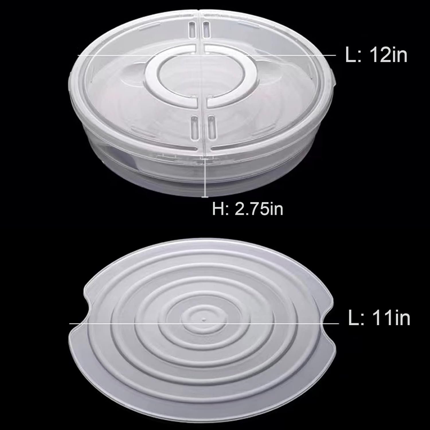 Wholesale 12-Inch 2-Pack Reusable 2-Compartment Food Storage Container with Lid and Handle Round Pie Carrier for Pizza Slices Leftovers Cake Cheesecake Tortilla Pastry Manufacturer Wholesale 12-Inch 2-Pack Reusable 2-Compartment Food Storage Container with Lid and Handle Round Pie Carrier for Pizza Slices Leftovers Cake Cheesecake Tortilla Pastry Manufacturer