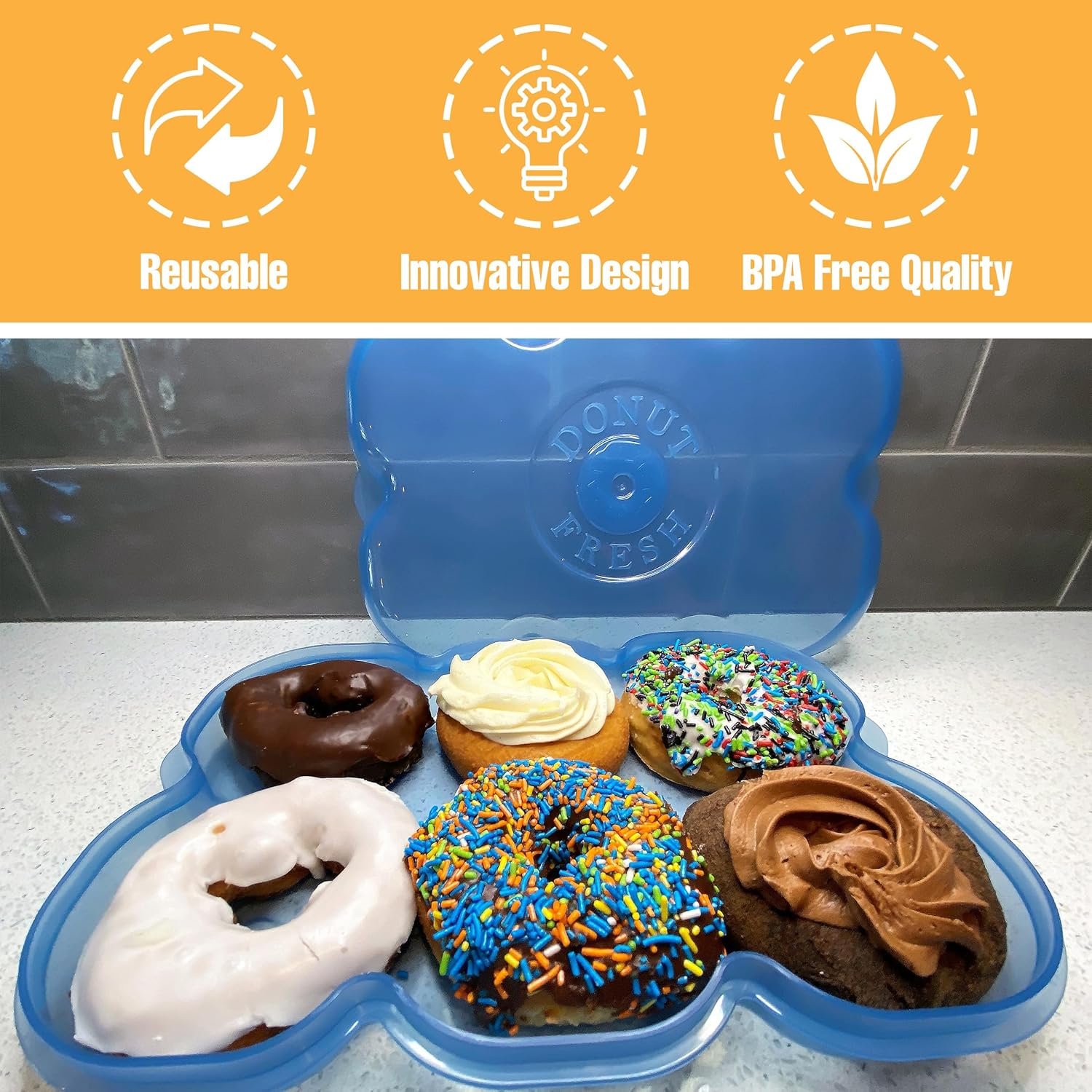 OEM Airtight Reusable BPA-Free Donut Storage Container Holder Holds 6 Fresh Donuts Manufacturer OEM Airtight Reusable BPA-Free Donut Storage Container Holder Holds 6 Fresh Donuts Manufacturer