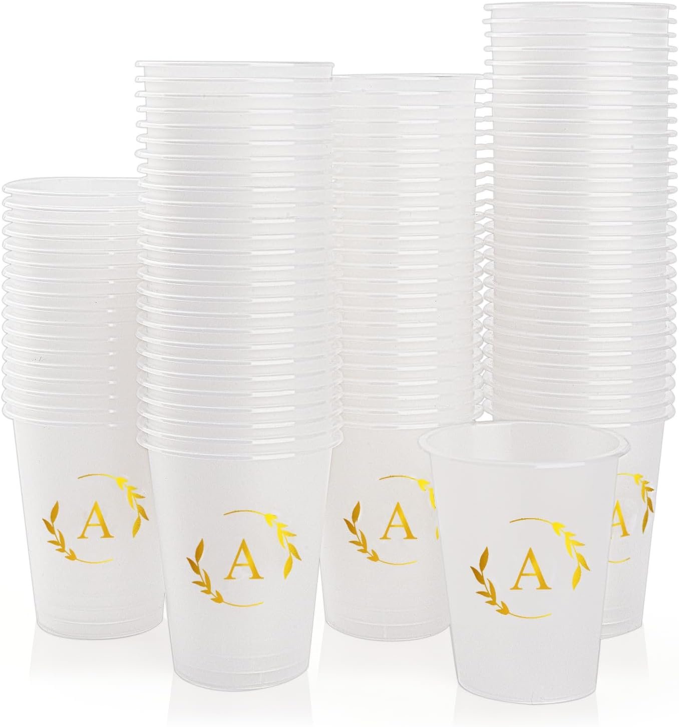 Wholesale 100 Monogrammed Disposable Plastic Cups 12 oz Personalized Initial Letter A for Wedding Reception Baby Shower Birthday Party Manufacturer