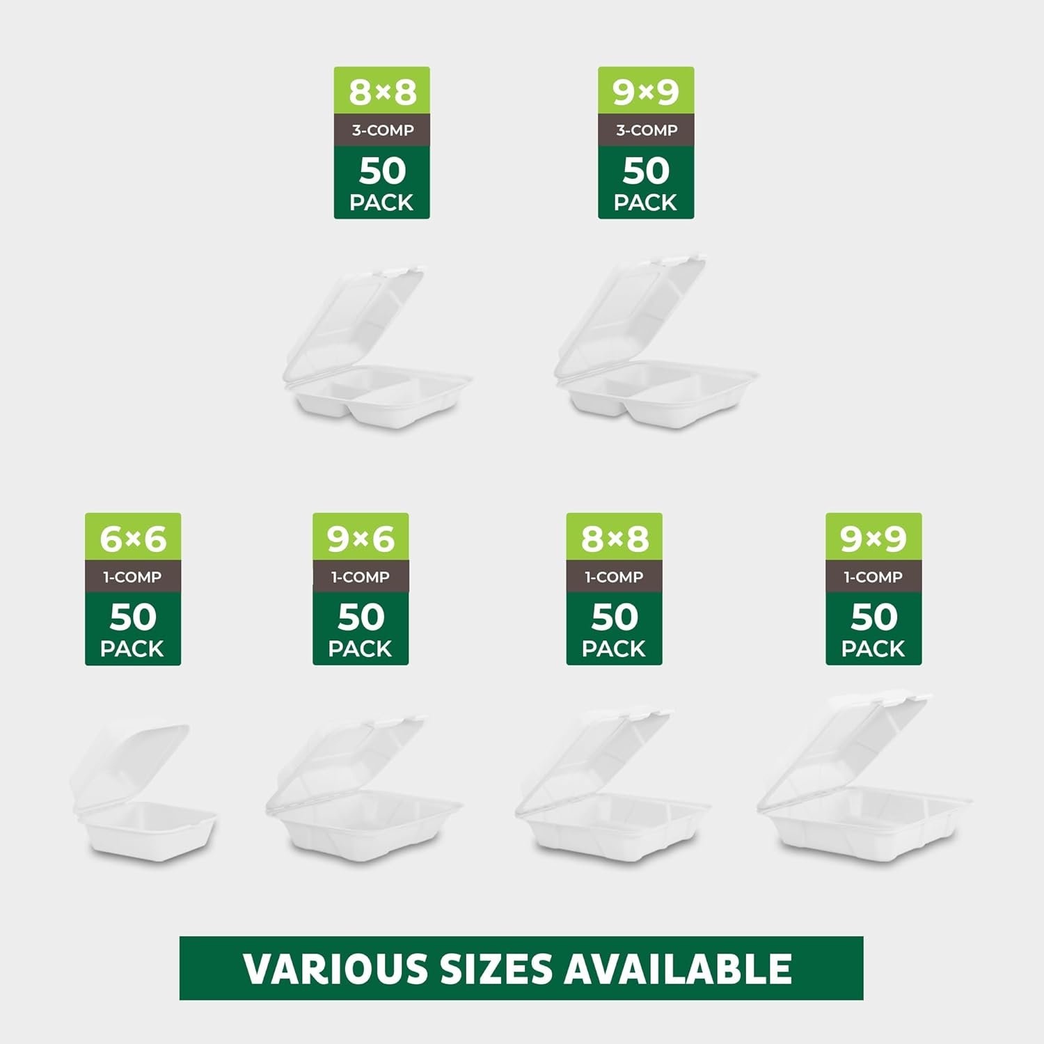 Wholesale Clamshell Food Containers with Lids 6x6 50-Pack Disposable Biodegradable Sugarcane Paper Boxes Microwave Freezer Safe Stackable Manufacturer