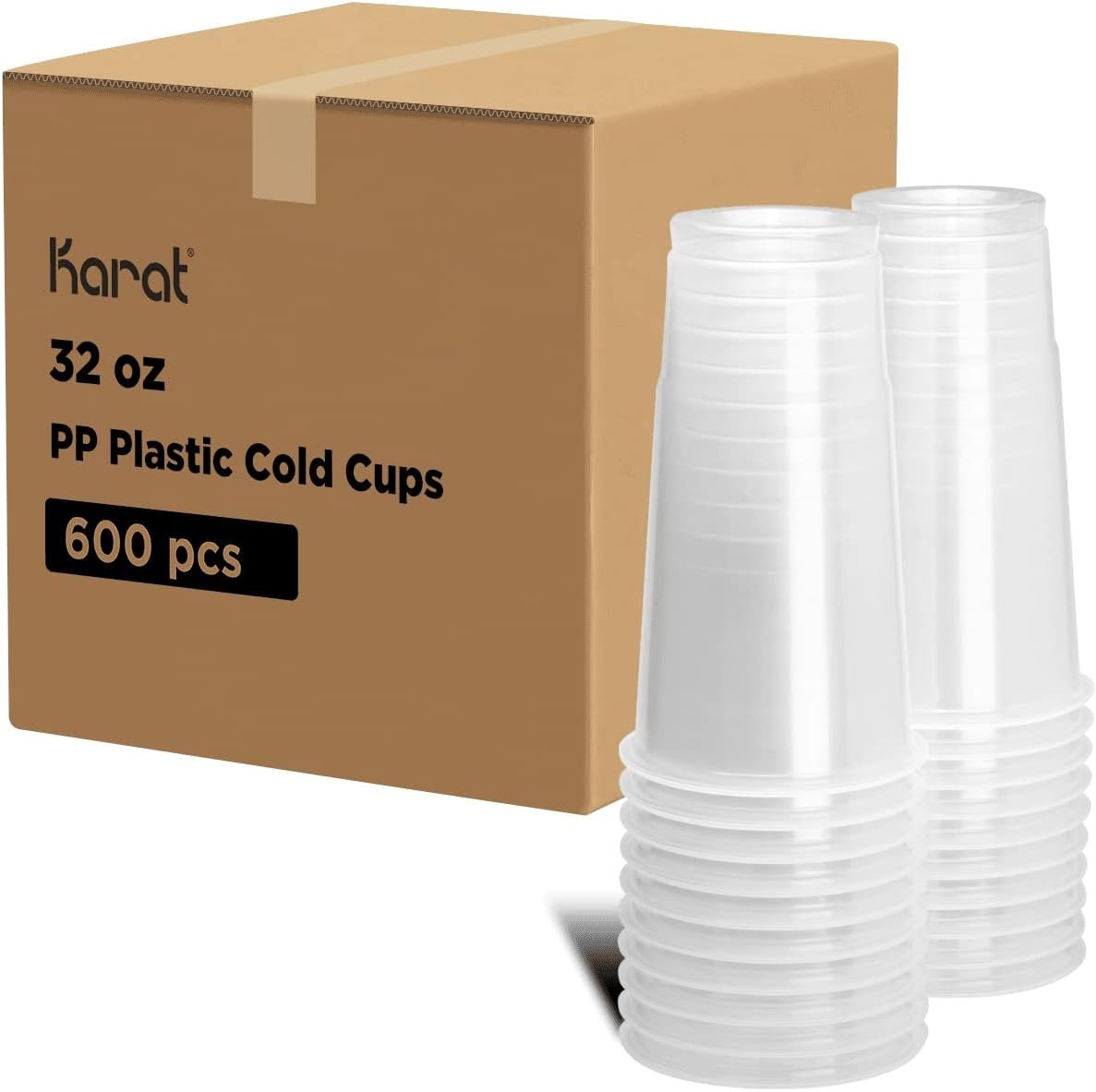 Wholesale [32oz - 600 ct] PP Plastic Cold Disposable Cups 104.5mm Diameter BPA Free 100% Recyclable Manufacturer