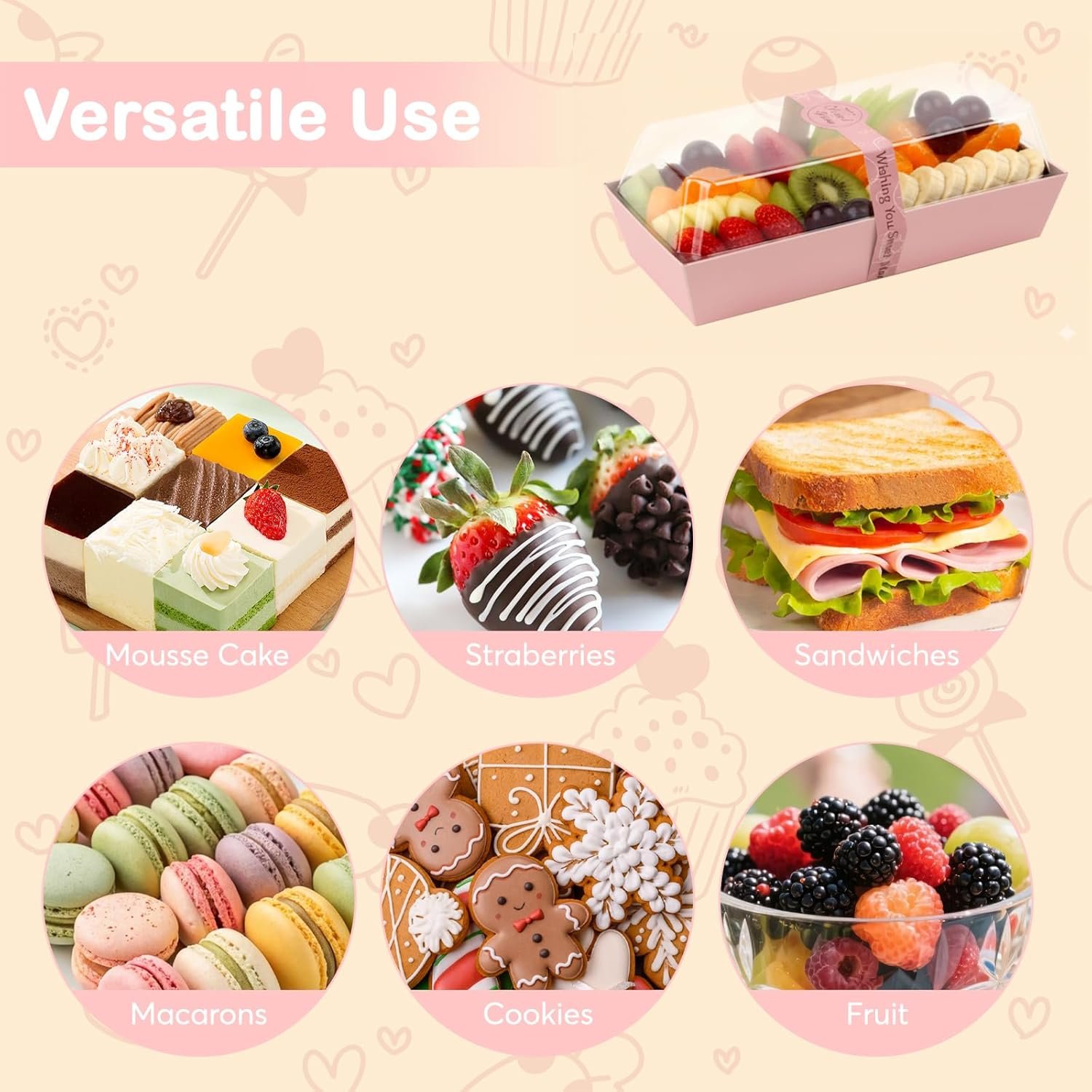 Wholesale 7.5x3.3 Inch Small Charcuterie Boxes with Clear Lids 100Pcs Disposable Mini Bakery Containers To Go Food Paper Boxes for Sandwiches Cookies Pastries Cake Slices Pink Manufacturer