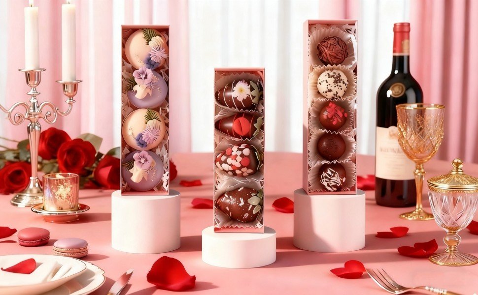 Wholesale Bakery Packaging Supplies 12-Pack Pink Chocolate Covered Strawberry Boxes for 4 Macarons Truffles Cookies Ores Cocoa Bombs Cake Balls Manufacturer Wholesale Bakery Packaging Supplies 12-Pack Pink Chocolate Covered Strawberry Boxes for 4 Macarons Truffles Cookies Ores Cocoa Bombs Cake Balls Manufacturer
