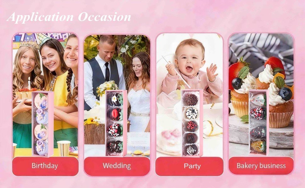 Wholesale Bakery Packaging Supplies 12-Pack Pink Chocolate Covered Strawberry Boxes for 4 Macarons Truffles Cookies Ores Cocoa Bombs Cake Balls Manufacturer Wholesale Bakery Packaging Supplies 12-Pack Pink Chocolate Covered Strawberry Boxes for 4 Macarons Truffles Cookies Ores Cocoa Bombs Cake Balls Manufacturer