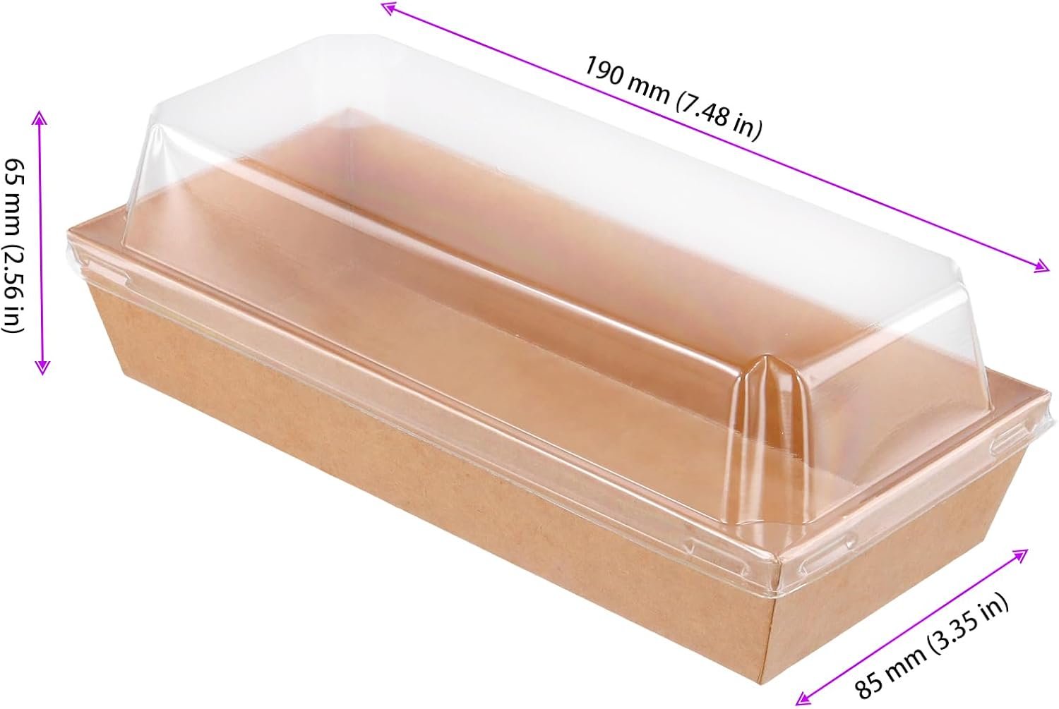 Wholesale 150 Pack 7.5 x 3.3 x 2.5 Inch Pale Brown Kraft Paper Charcuterie Boxes Large Disposable Food Containers for Bakery Desserts Cupcakes Salads Strawberries Cookies Manufacturer