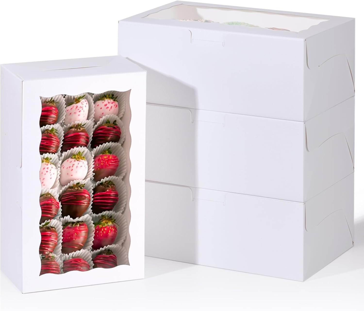 Wholesale 30pcs 10 x 6 x 3.8 Inches Window Cookie Boxes for Bakery Cakes Treats Chocolate Covered Strawberries Cupcakes Muffins Donuts Manufacturer