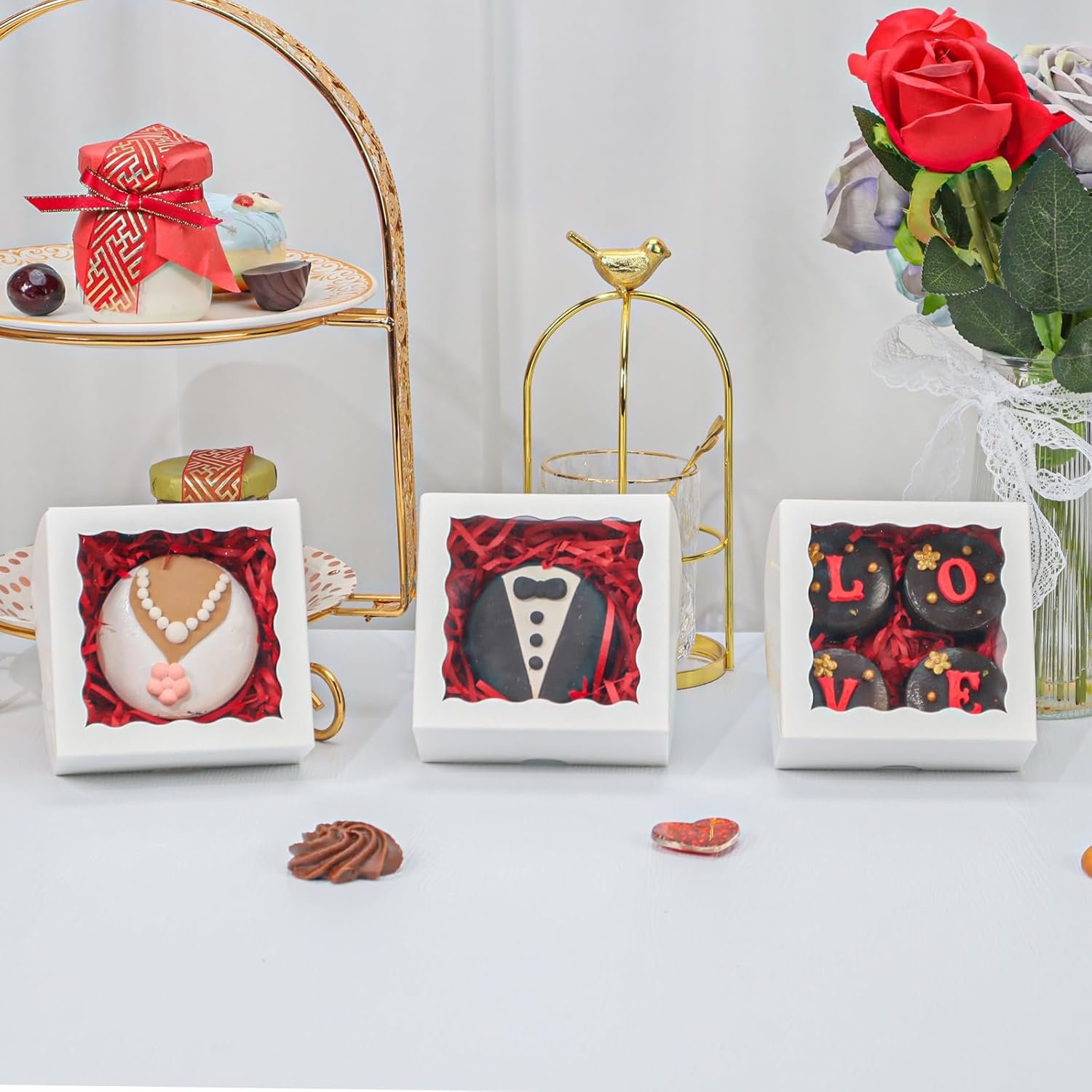 Wholesale 50-Count 4x4x2 Food-Safe White Bakery Boxes - Multi-Use Pastry Treat Packaging for Cookies Truffles Wedding Favors Stackable Gift Boxes for Cakes Pies Cinnamon Rolls Manufacturer